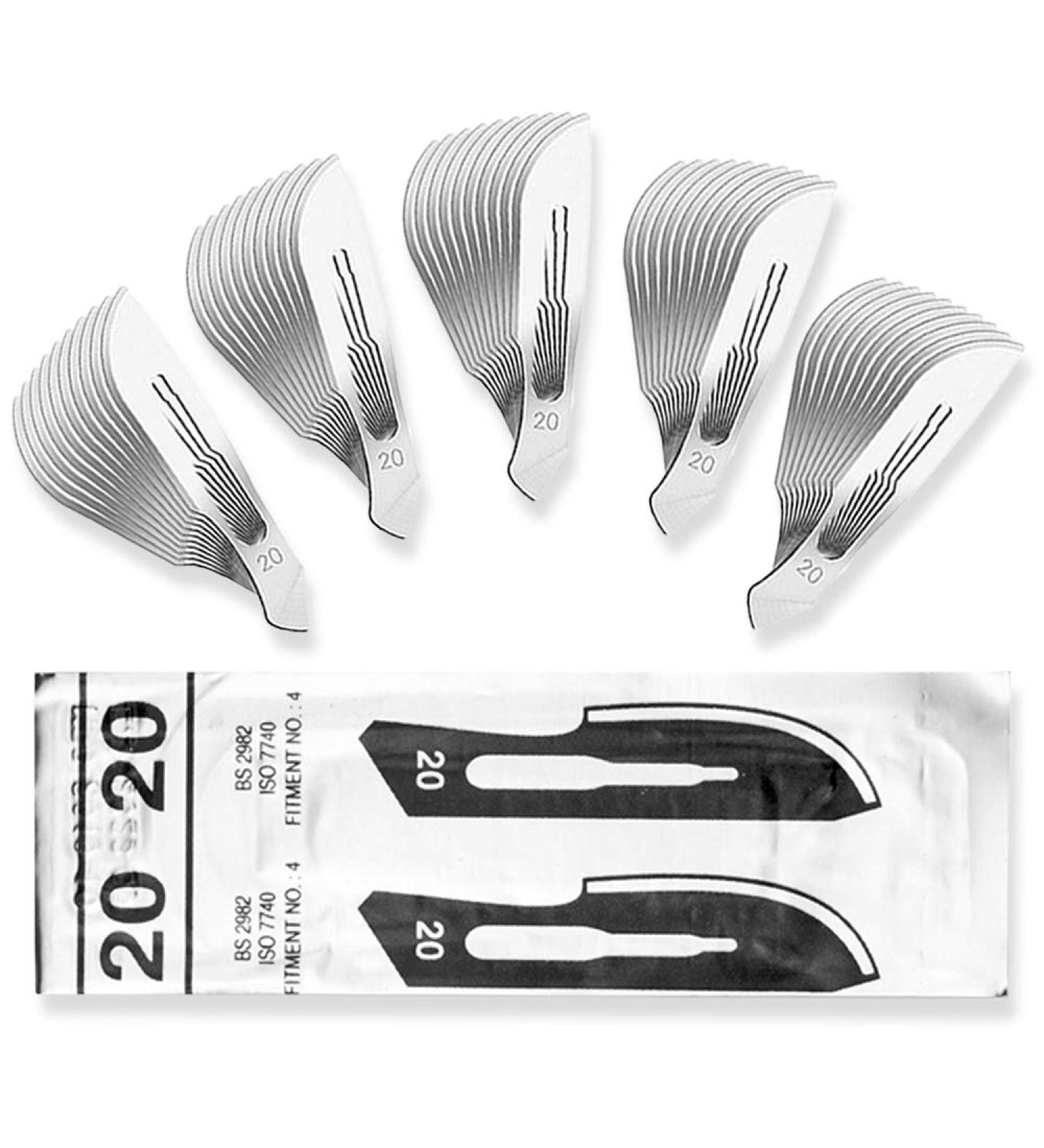 Buy May 50 Pieces Sterile Scalpel Blades Fig. 20 for Scalpel Holder No. 4 - International Shipping Available - Buy Online on GoSupps.com