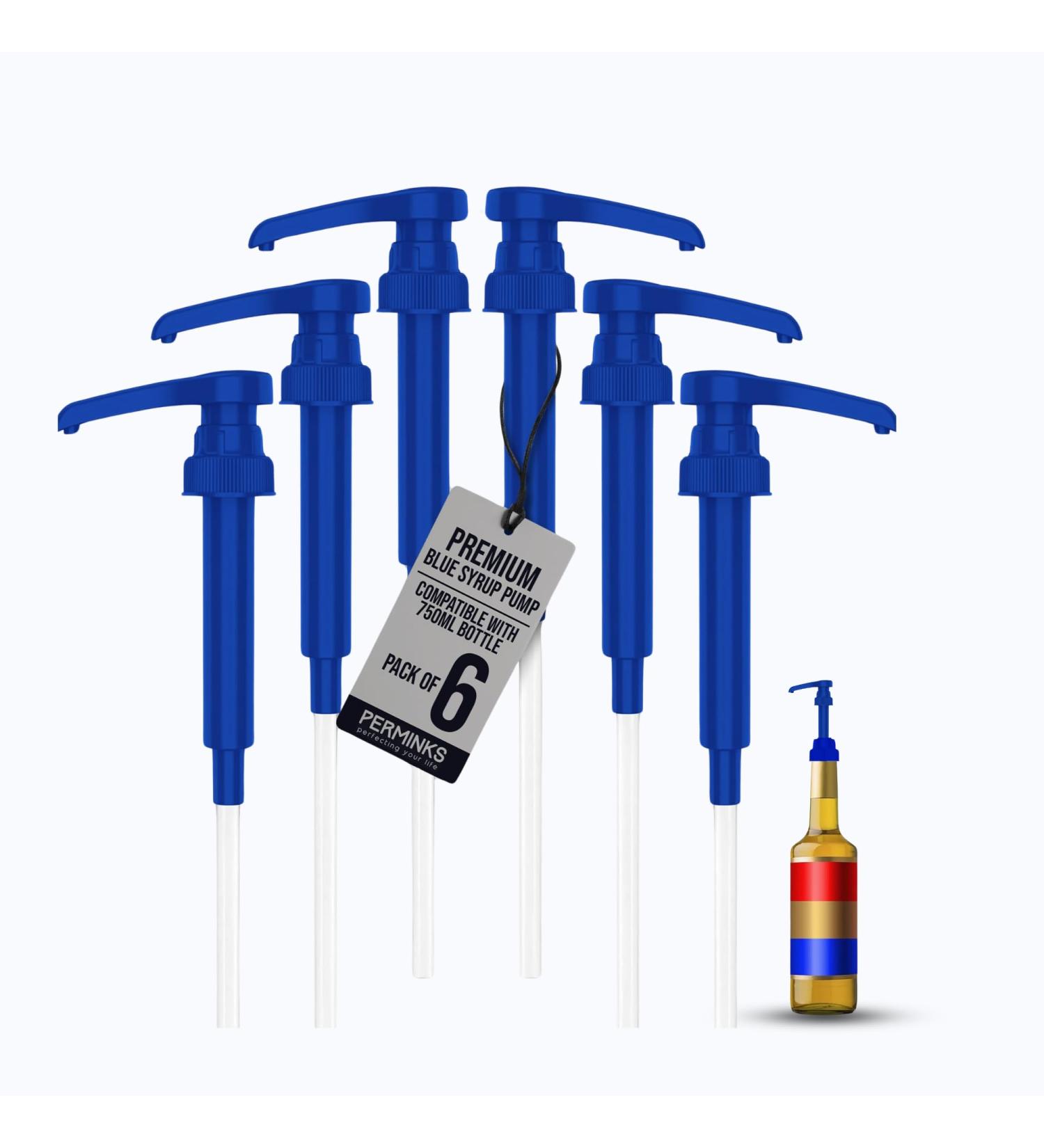 PERMINKS Lot de 6 pompes sirop de qualit sup rieure compatibles avec les bouteilles Torani de 750 ml sirops Davinci Distributeur de sirop sans d versement sans obstruction pour vanille c ne de Bleu 1 Fl Oz (Pack of 6) - Buy Online on GoSupps.com