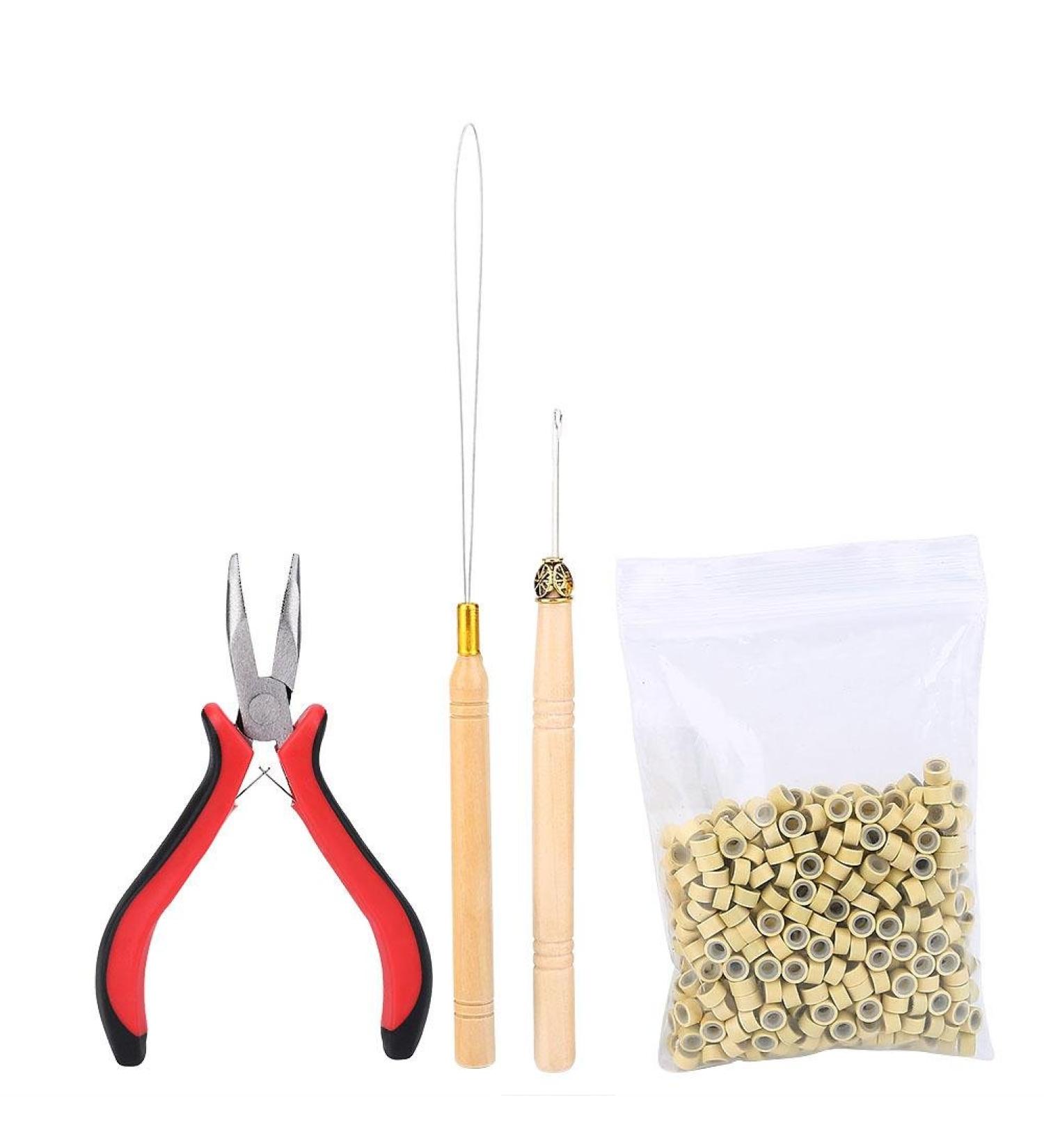 Buy Akozon Microring Set - Complete Hair Extension Kit with 500 Microrings Pull Hooks & Pliers - International Shipping Available - Buy Online on GoSupps.com