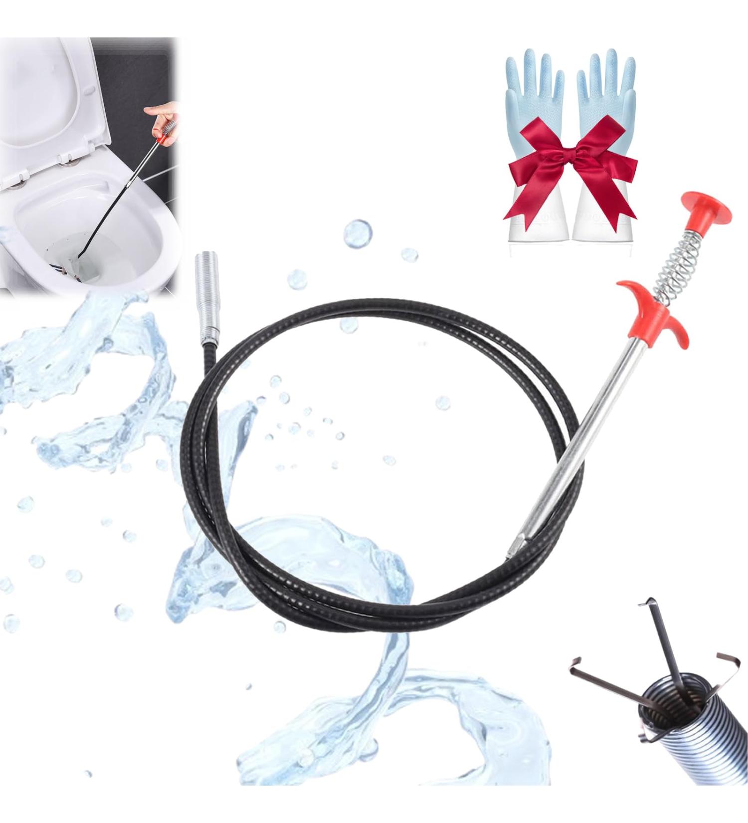 Sewer Cleaning Hook - No Chemicals Needed | Flexible 63in Drain Clog Remover & Toilet Snake - Buy Online on GoSupps.com