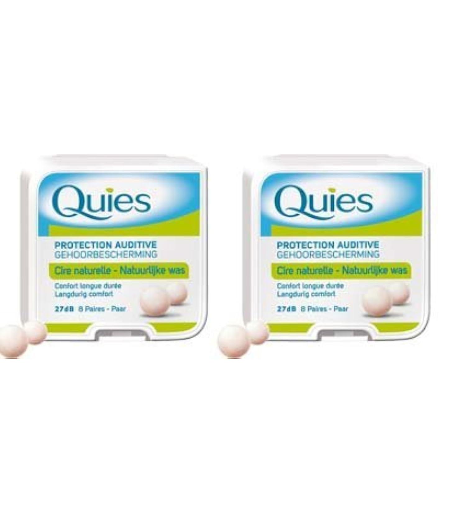 QUIES - Hearing protection natural wax 2 packs of 8 pairs each