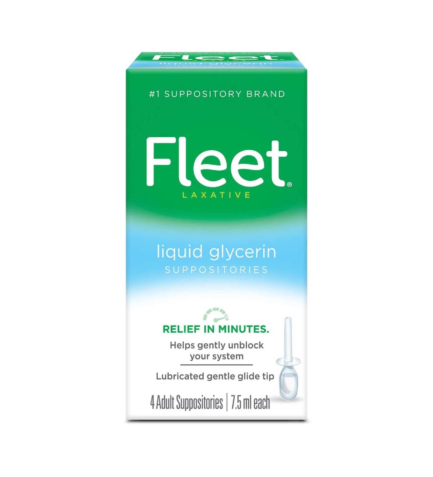 Fleet Liquid Glycerin Suppositories for Adult Constipation - 4 Count Pack - Banana Flavored - Buy Online on GoSupps.com
