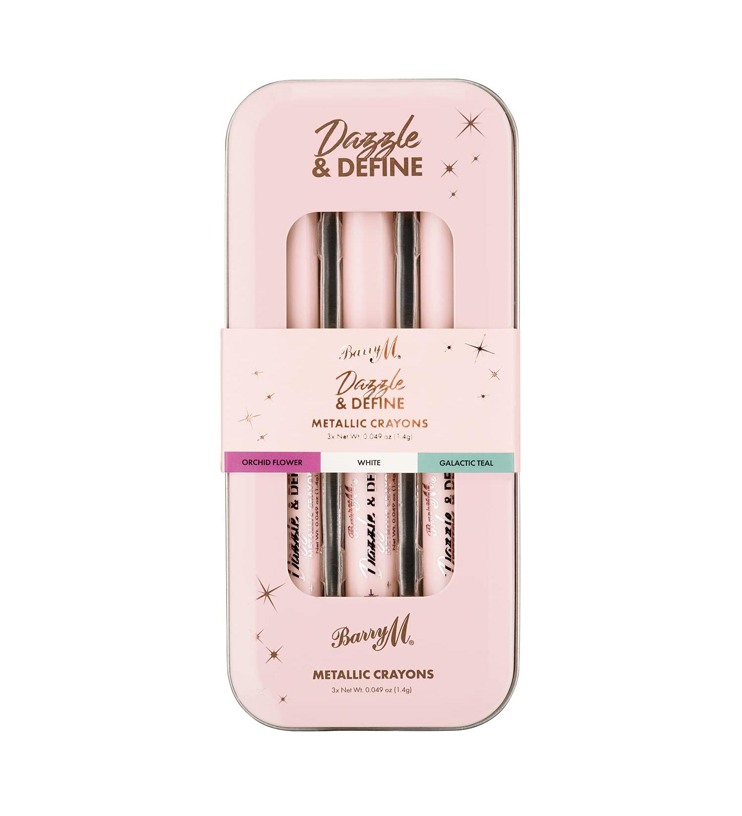  Barry M Barry M Dazzle & Define Metallic Crayons Shade Metallic Brights | x3 Orchid Eyeshadow Pens Teal White - Buy Online on GoSupps.com