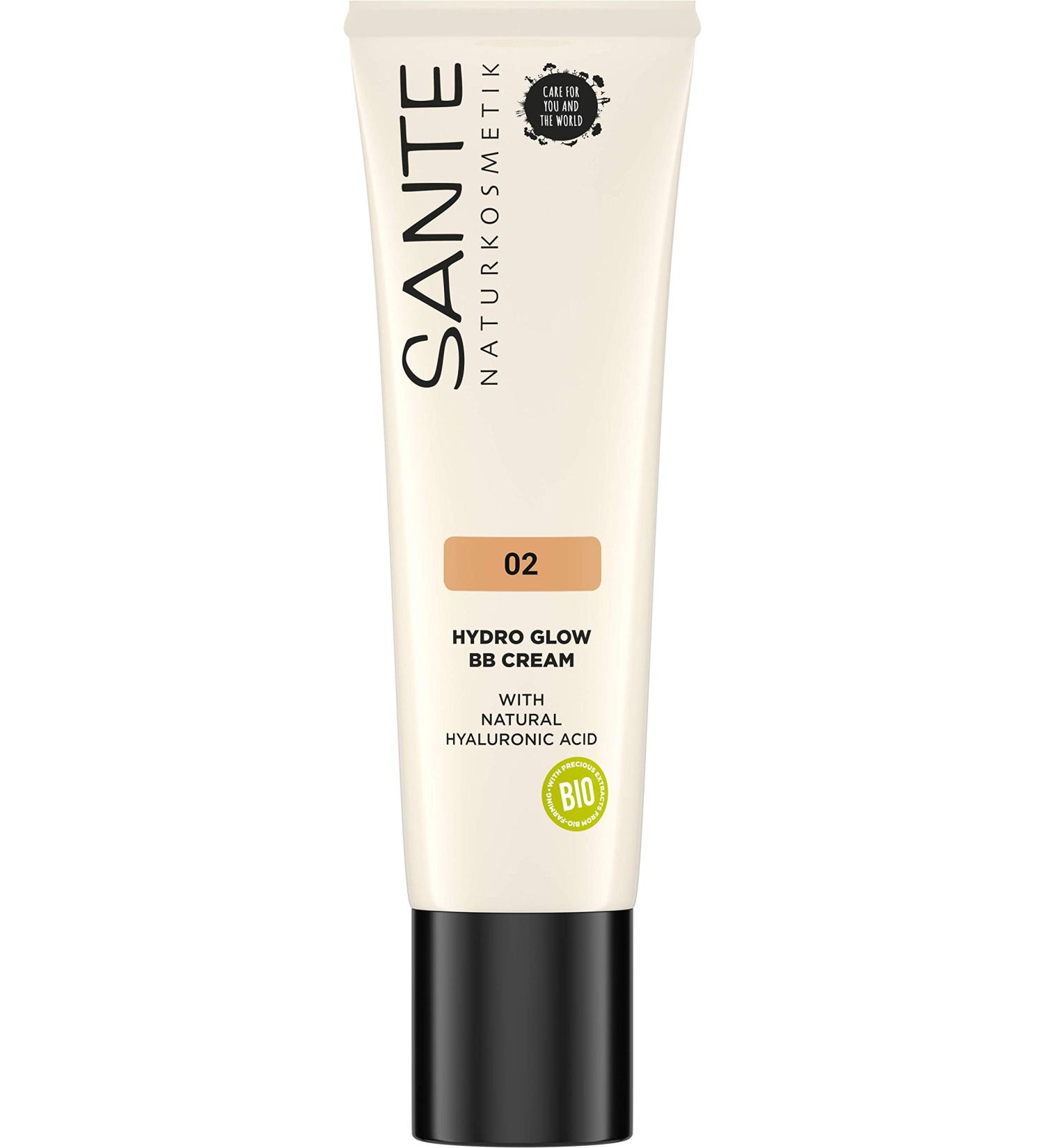 SANTE Hydro Glow BB Cream 02 Medium-Dark - Vegan & Natural Cosmetics with Hyaluronic Acid & Organic Extracts - 30ml - Buy Online on GoSupps.com