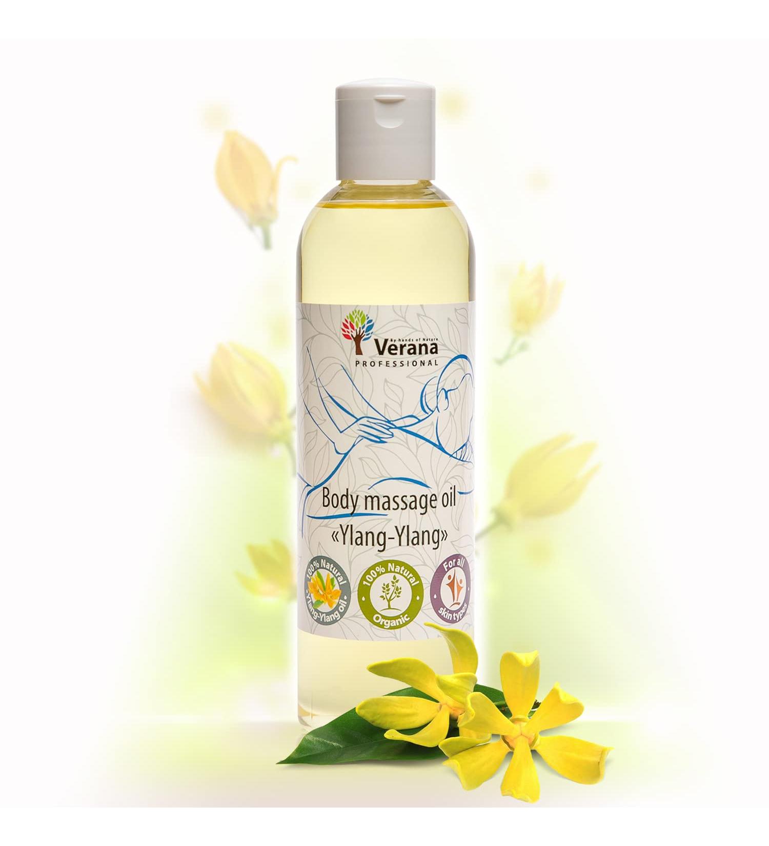 Verda Ylang-Ylang Massage Oil - Natural Rejuvenating Body Oil for All Skin Types | Aromatherapy 250ml - Buy Online on GoSupps.com