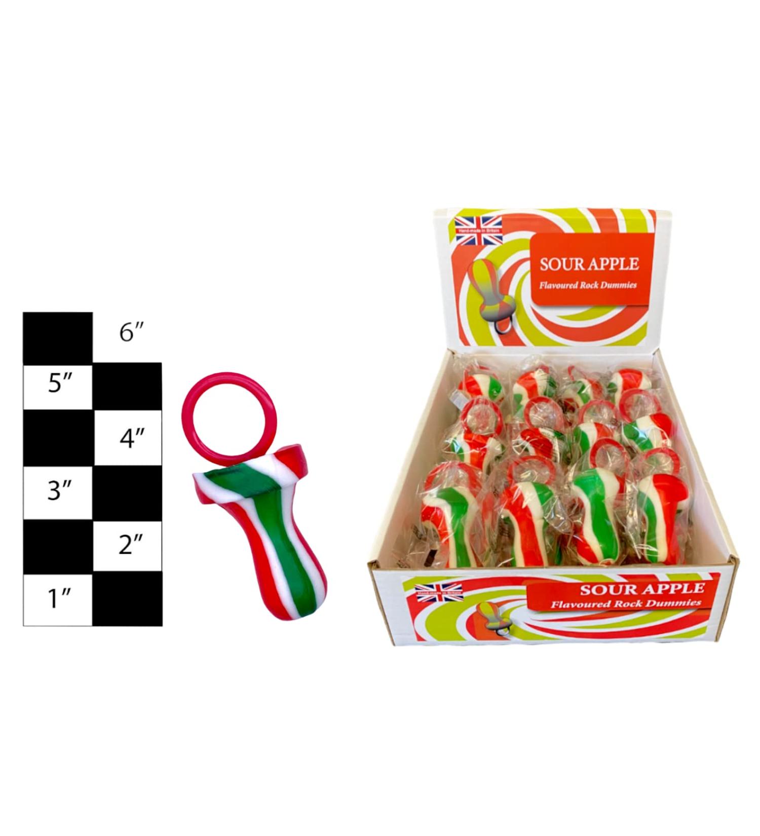 20 X Giant Sour Apple Rock Dummy Uk Made Party Favours Cake Decoration Handmade Dummies - Buy Online on GoSupps.com