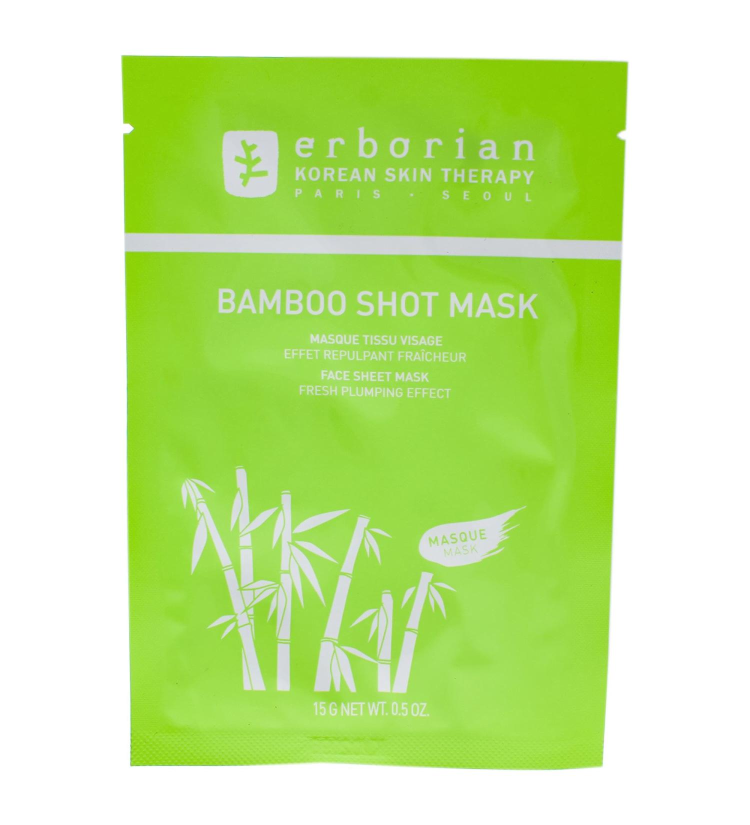 Erborian - Bamboo Shot Mask - Sheet Face Mask Fresh Plumping Effect - Korean Facial Treatment - 15g