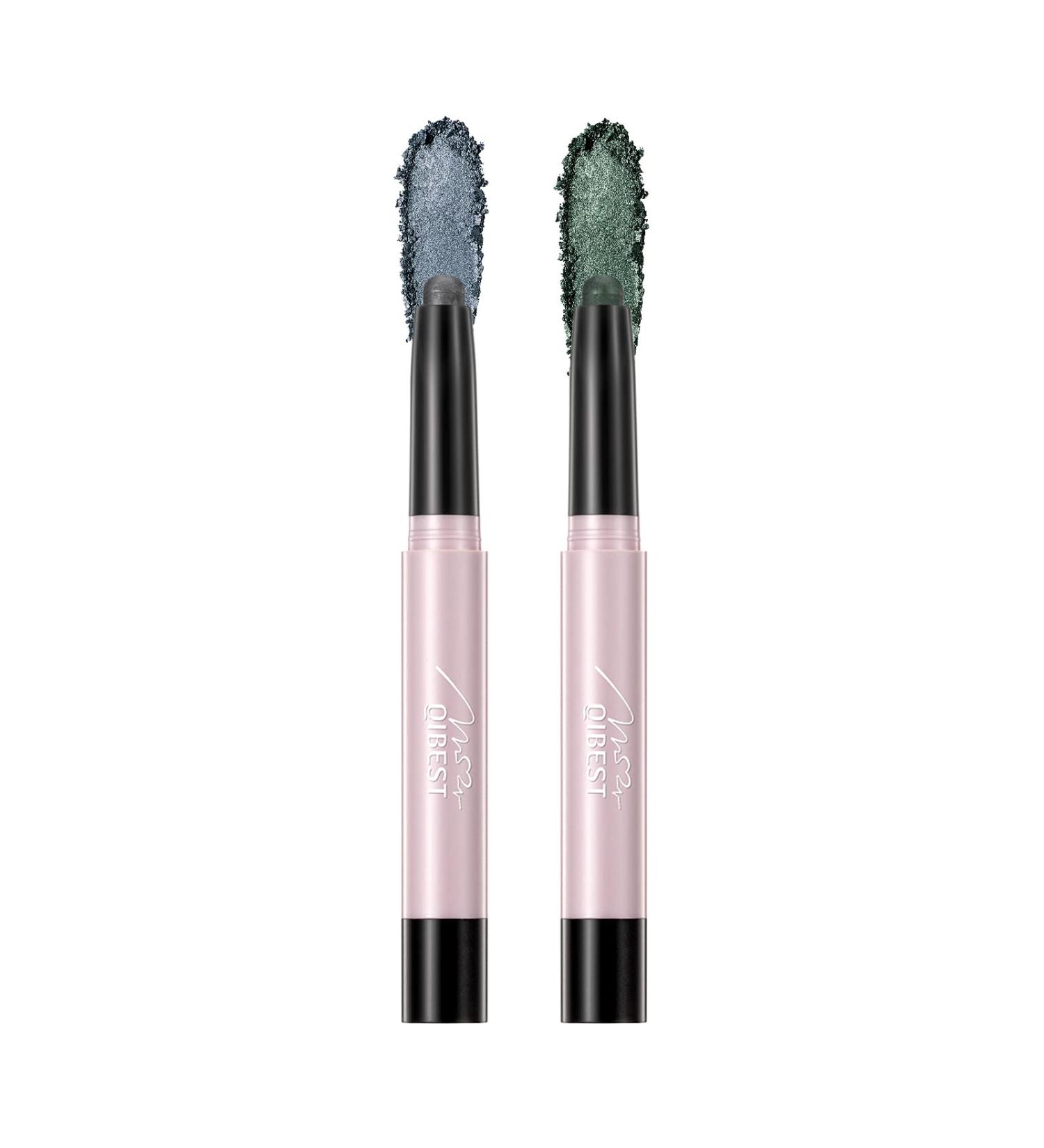 MEICOLY 2pcs Creamy Eyeshadow Stick Set - Waterproof Shimmer Blue and Green Eyeshadow Pencil Crayon for Easy Color Application - Buy Online on GoSupps.com
