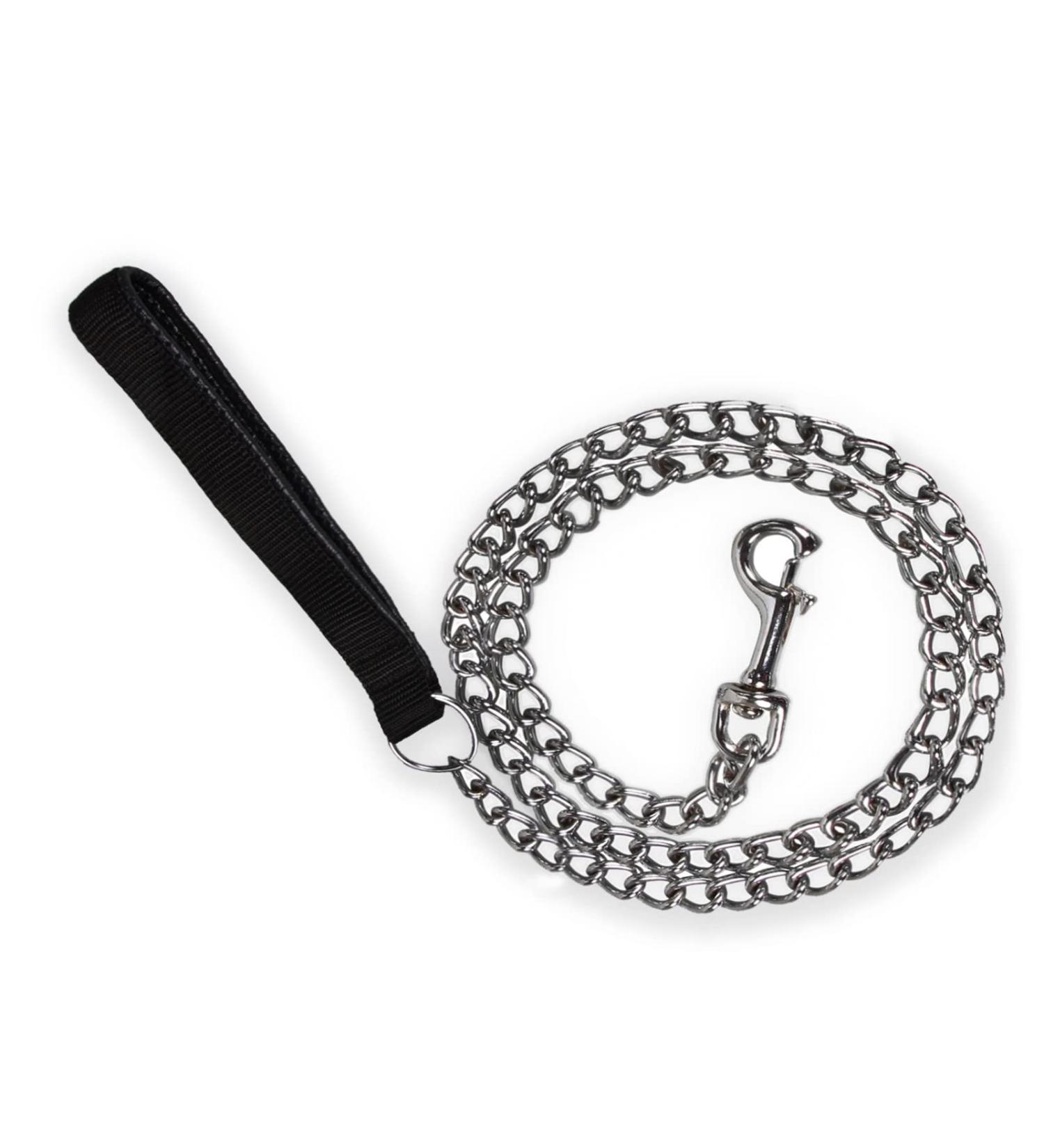 Petom Strong Metal Dog Leash - 120cm with PU Leather & Padded Handle for All Dog Sizes - Buy Online on GoSupps.com