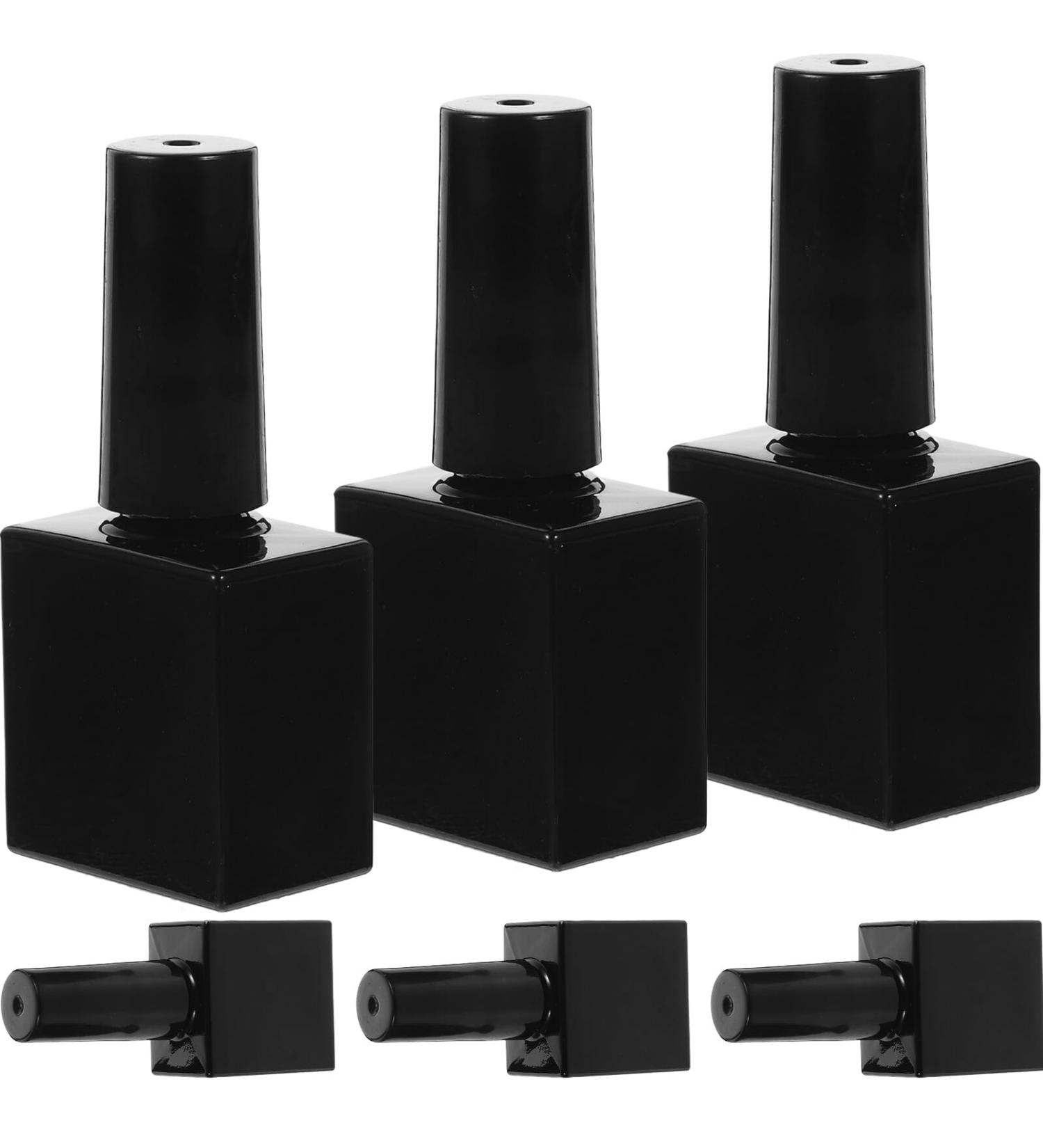 IMIKEYA Lot de 6 Flacons de Vernis Ongles Gel Vides Verre Noir Opaque 10 Ml Pinceau Int gr Rechargeables pour Manucure Professionnelle et Voyage - Buy Online on GoSupps.com