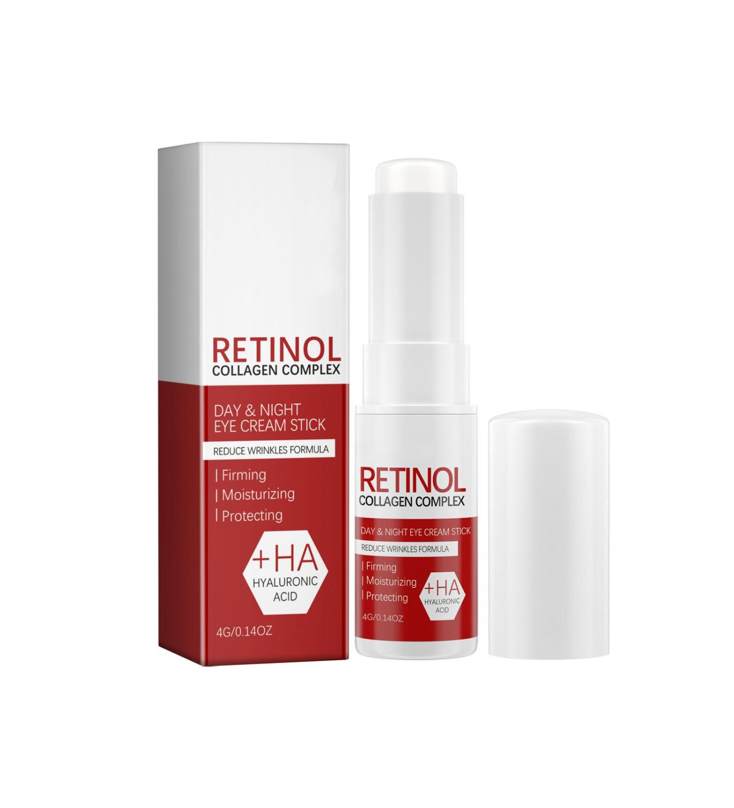 Retinol Collagen Complex Day & Night Eye Cream Stick with Hyaluronic Acid Anti-Aging Formula Firming Moisturizing 4g/0.14oz - Buy Online on GoSupps.com