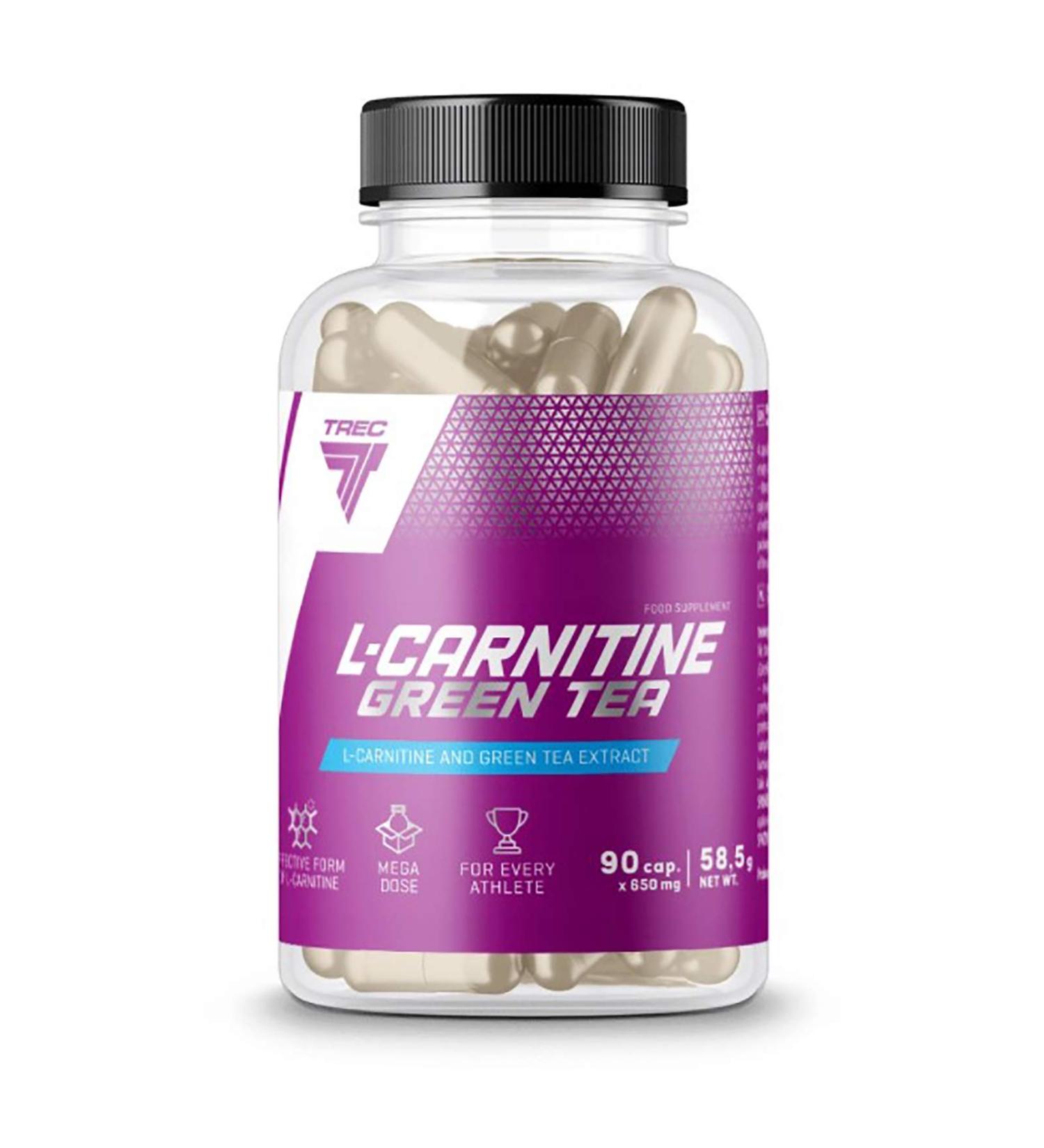 Trec Nutrition L-Carnitine + Green Tea Fat Burner | 90 Capsules for Effective Fat Loss & Bodybuilding | International Shipping Available - Buy Online on GoSupps.com