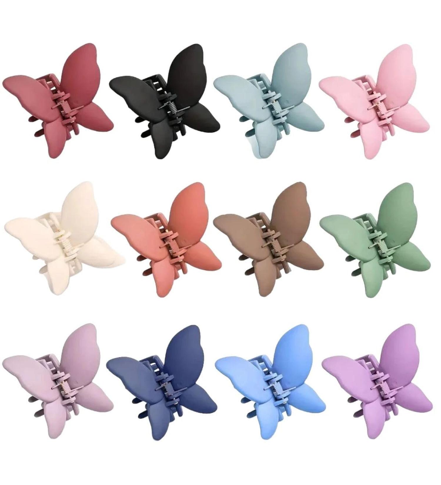 New 2025 Matte Butterfly Hair Claw Solid Simple Ponytail Holders Barrettes Sweet Fairy Elegant Hairpin Claw Styling Accessories Jewelry Fashion Accessories Creative Gift - Buy Online on GoSupps.com