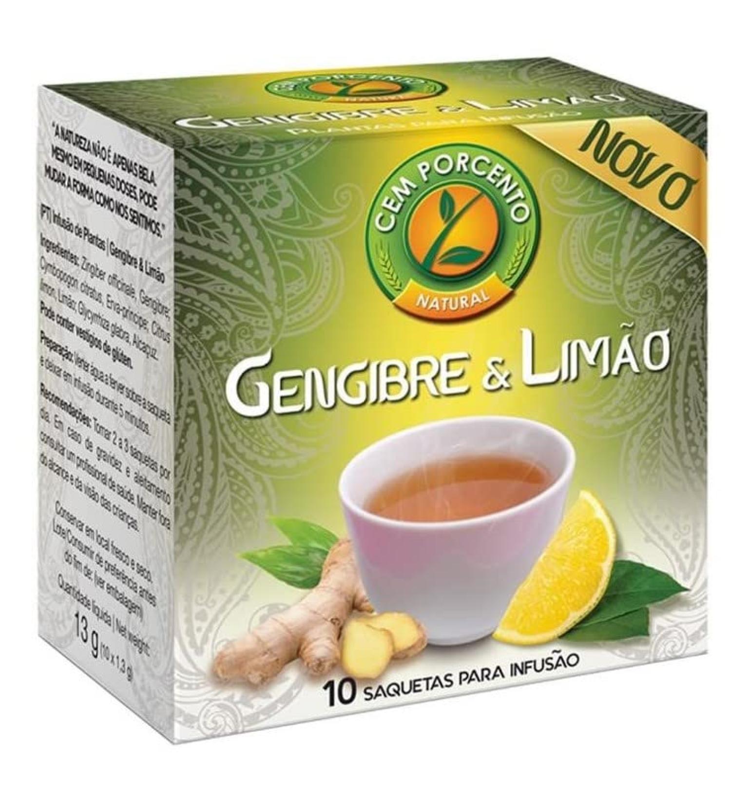 Cem Porcento - Ginger and Apple Infusion - 8 x 10 teabags (total: 80 teabags)