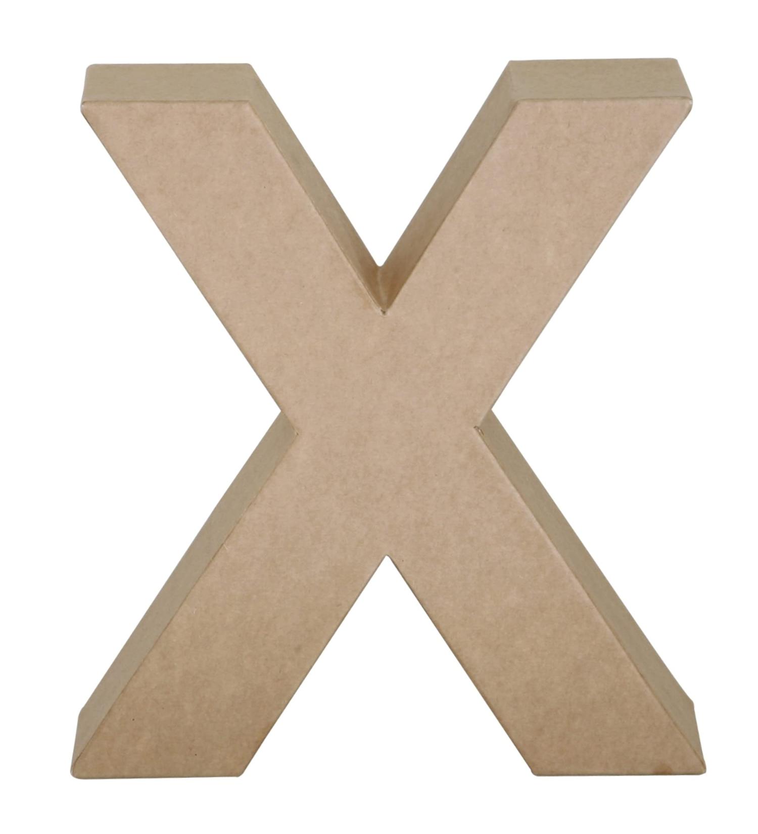 Papier Mache Paper Mache Letter X  7 Size  Brown