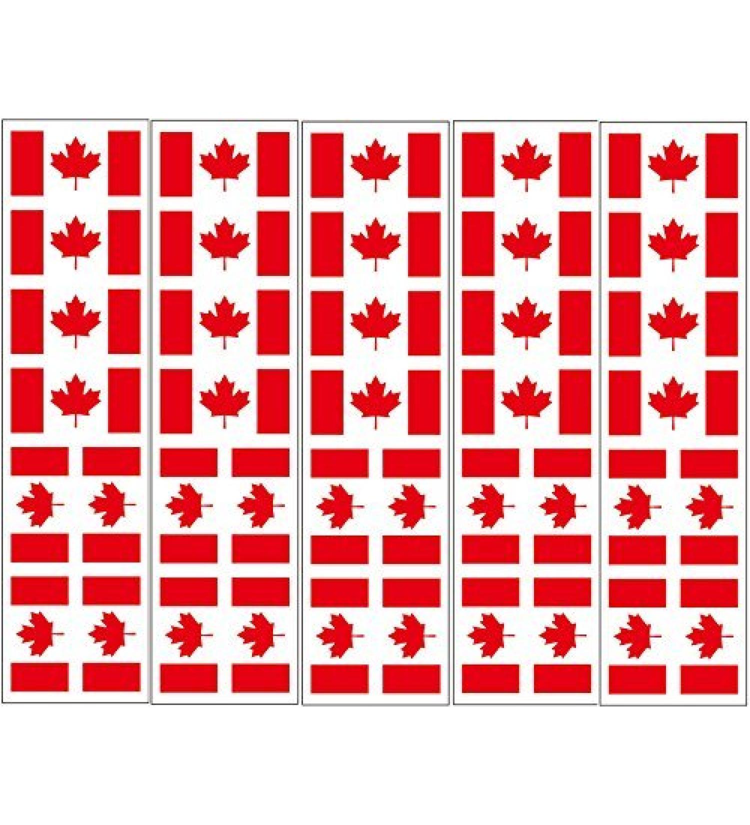 40 Removable Stickers: Canada Flag  Canadian Party Favors  Decals