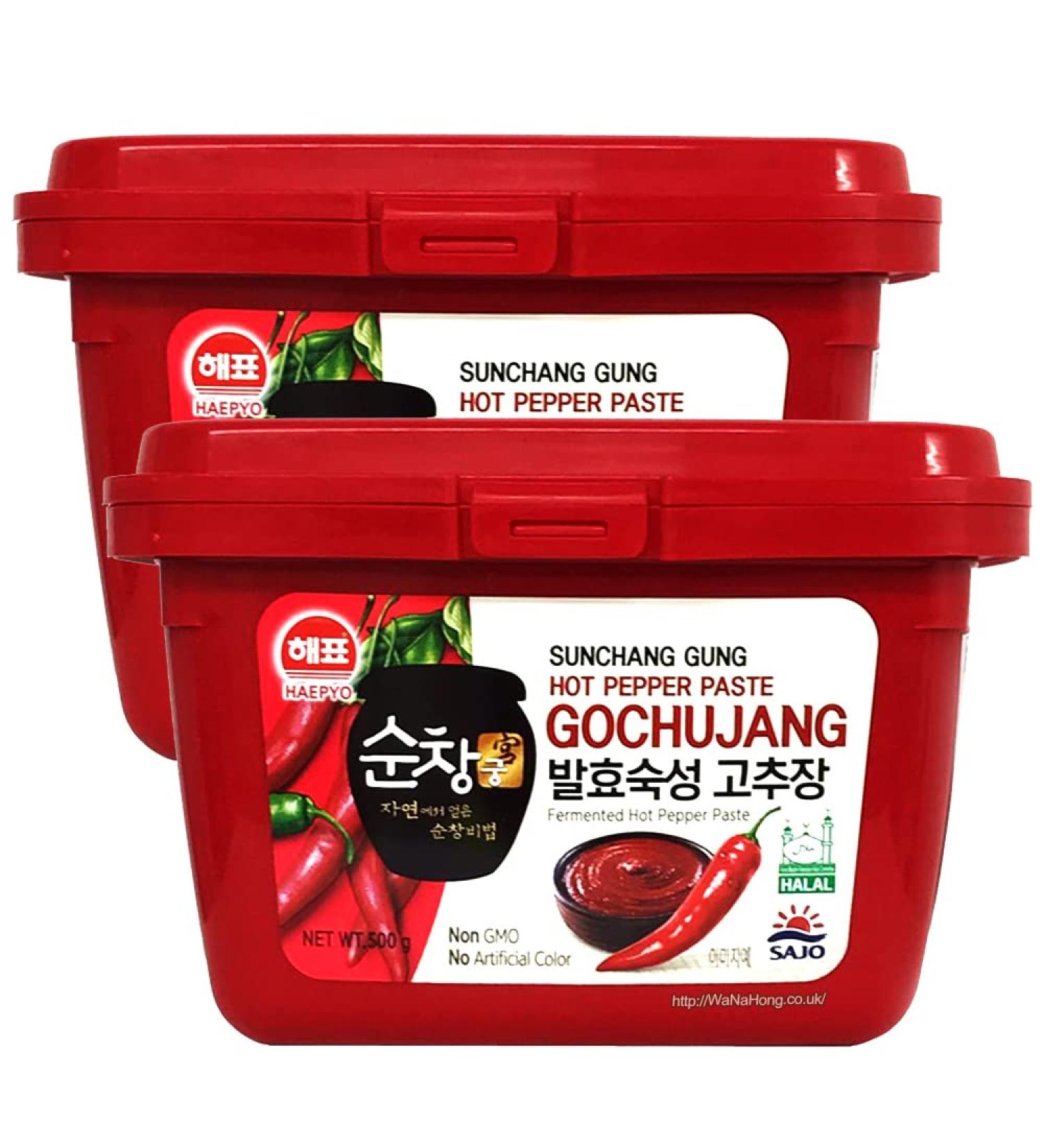 SAJO HAEPYO Korean hot pepper chili paste HALAL Gochujang 500g Pack of 2 - Buy Online on GoSupps.com