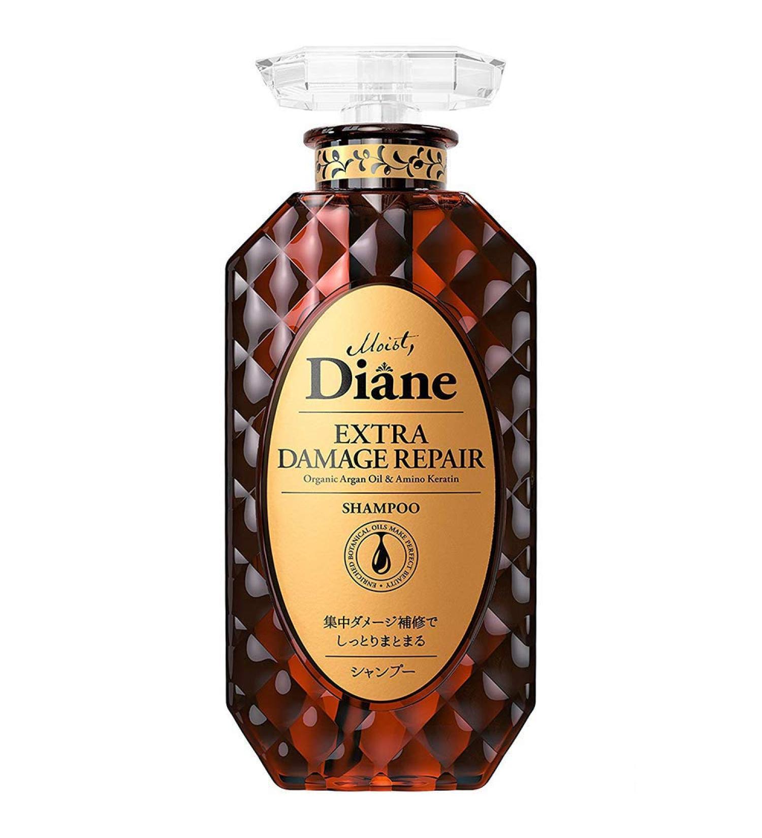 Moist Diane Extra Damage Repair Shampoo 450ml - Organic Argan Oil & Amino Keratin (Green Tea Set)