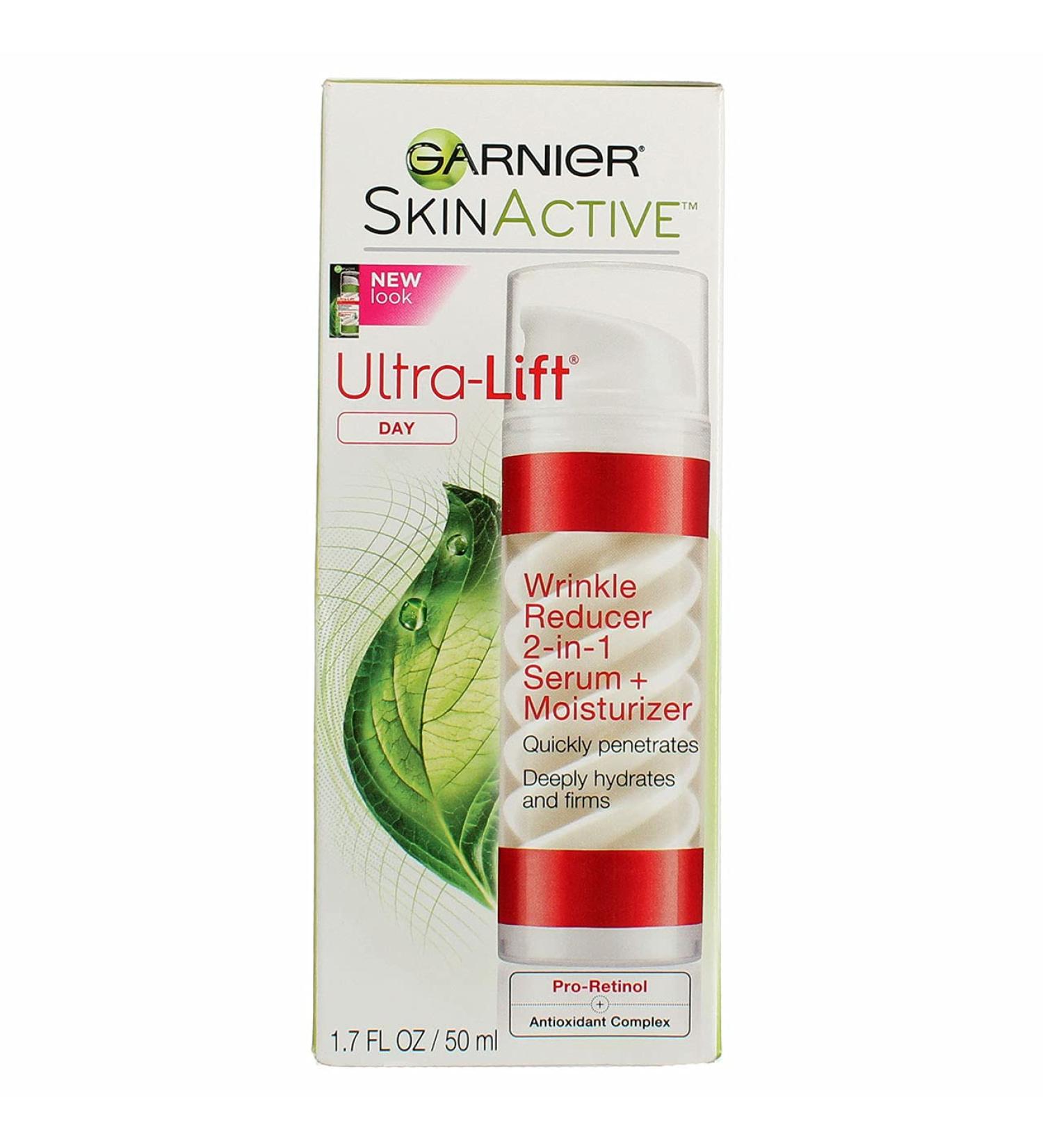 Garnier Ultra-Lift 2-In-1 Wrinkle Reducer Serum And Moisturizer For Wrinkles And Firming 1.7 Fluid Ounce (Pack of 3)