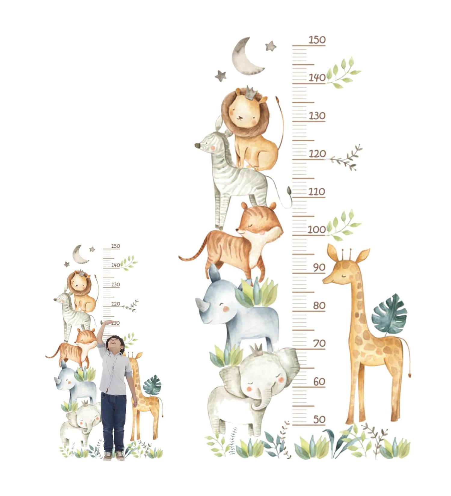 Forest Animals Growth Chart Wall Decals for Kids | DIY Mural Stickers | Childrens Room Wall Art 50-150cm - Buy Online on GoSupps.com
