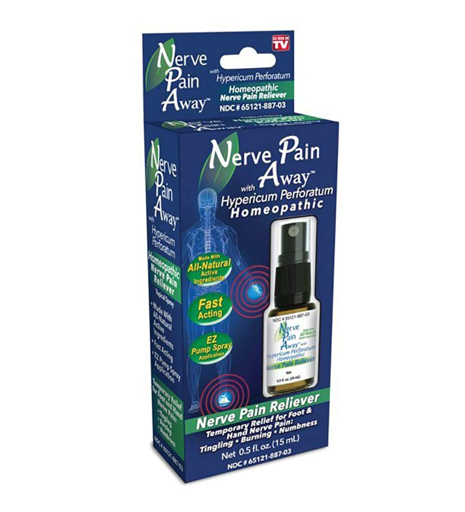 Nerve Pain Away Homeopathic Topical Spray - Temporary Relief for Hands & Feet - Buy Online on GoSupps.com