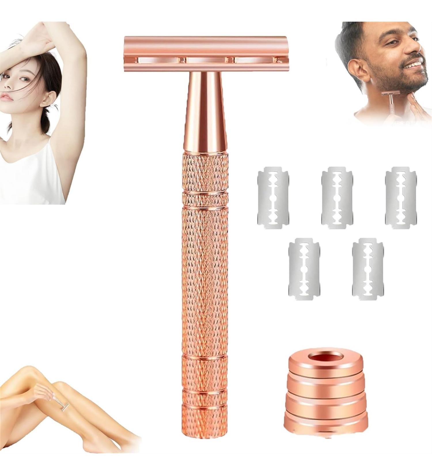 Buy Beeto Luminyx Razor & Jodial Double Edge Safety Razor - Eco-Friendly Reusable Razors in Rose Gold | International Shipping Available - Buy Online on GoSupps.com