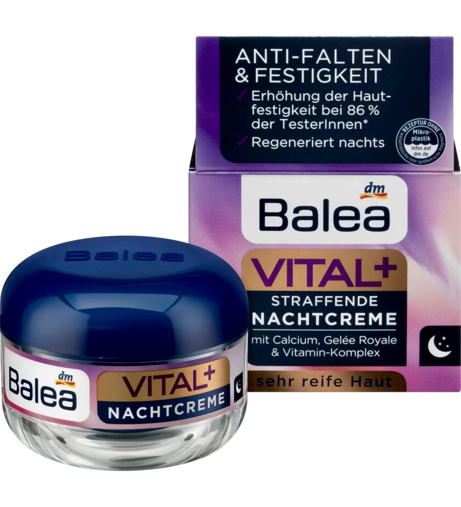 Balea VITAL + Intensive Facial Night Cream 50ml - Best German Skincare for Youthful Skin - Buy Online on GoSupps.com