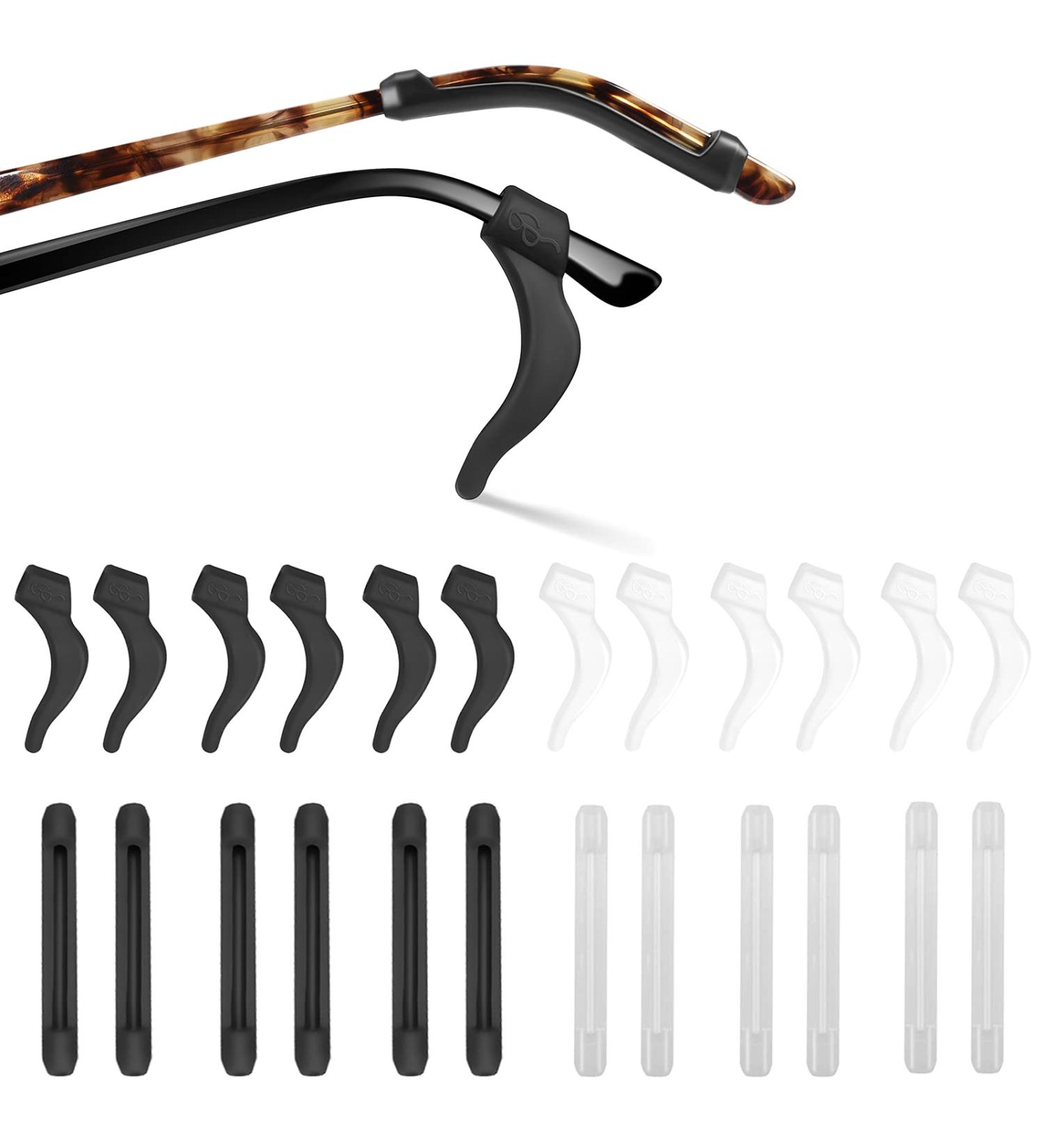 Anti-slip Silicone Temple Tips for Eyeglasses - Black & Clear - Buy Online on GoSupps.com