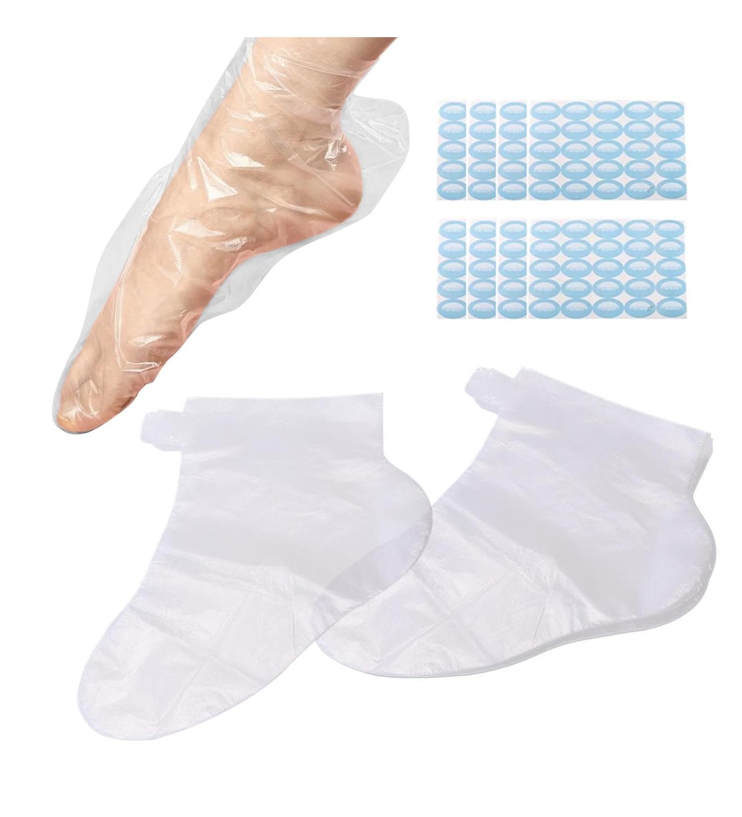 200 pcs Plastic Disposable Socks for Foot Pedicure Plastic Disposable Booties Paraffin Wax Spa Treatment Paraffin Wax Bath Liners for Feet Clear Foot Mask Socks(COLOUR:Transparent) - Buy Online on GoSupps.com