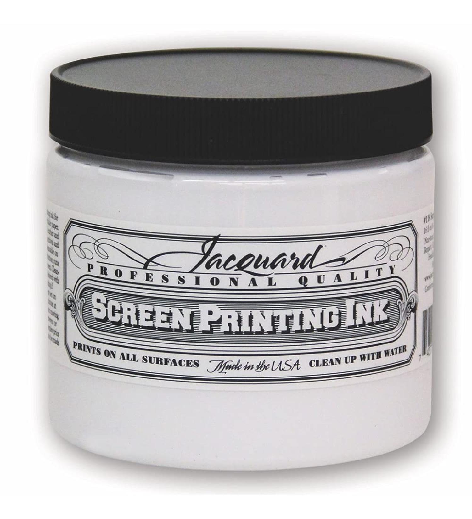 Jacquard Professional Screen Print Ink  Water-Soluable  16oz Jar  Super Opaque White (119)