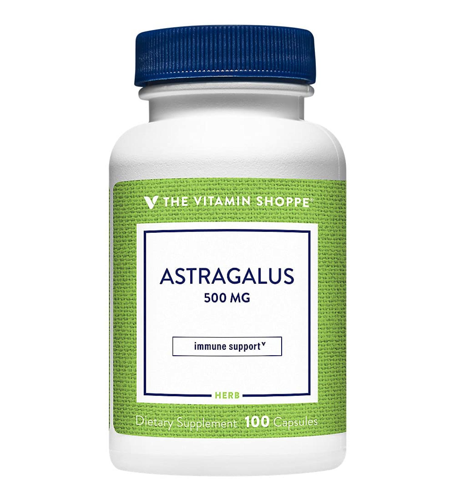 The Vitamin Shoppe Astragalus (Root) 500mg Herbal Supplement Support (100 Capsules) 100 Count (Pack of 1) - Buy Online on GoSupps.com