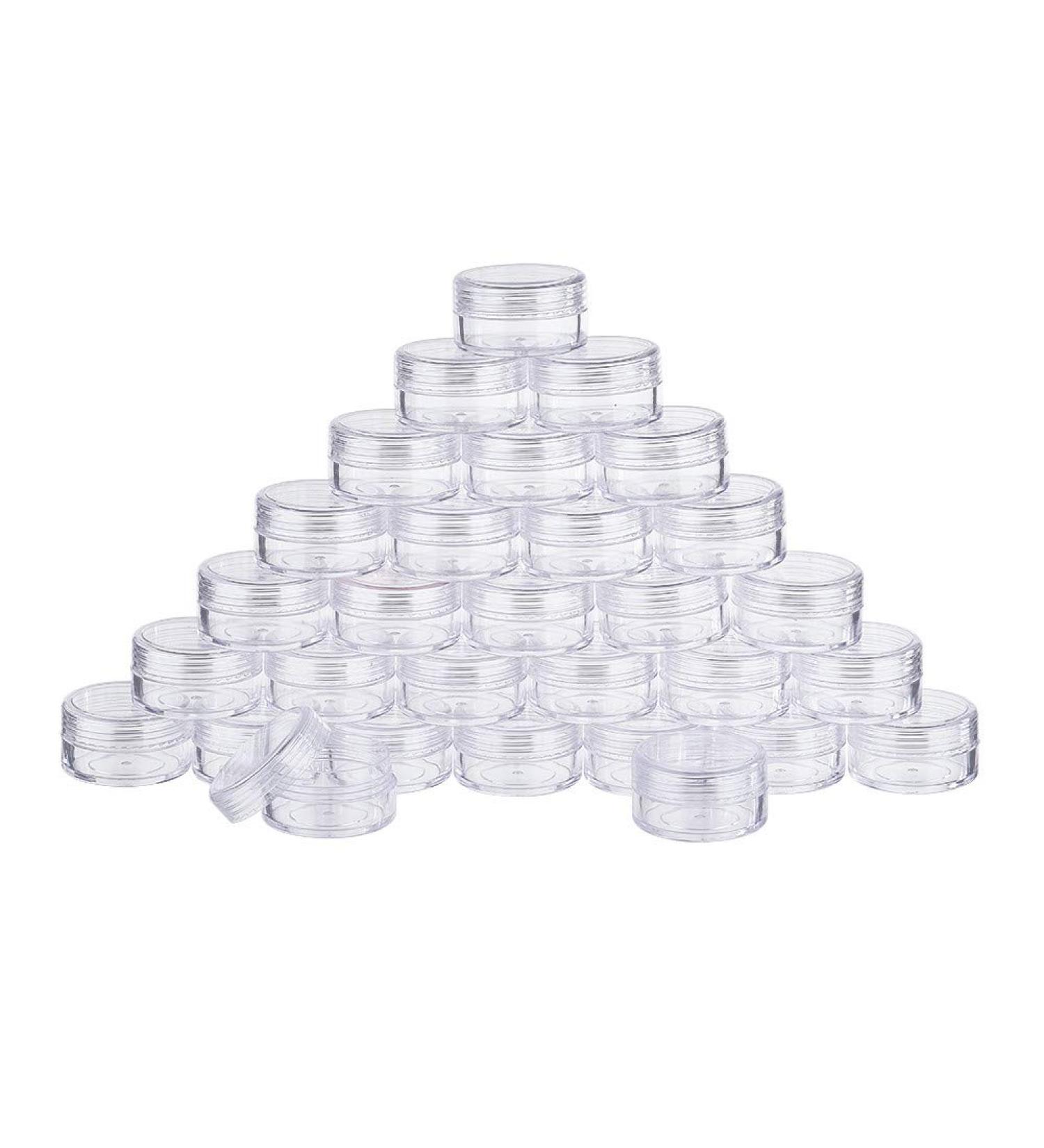 BENECREAT 30 Pack 15ml Round Clear Plastic Bead Jars with Screw Caps - Ideal for Beads Nail Art Glitter Makeup and Travel Cream - International Shipping Available - Buy Online on GoSupps.com