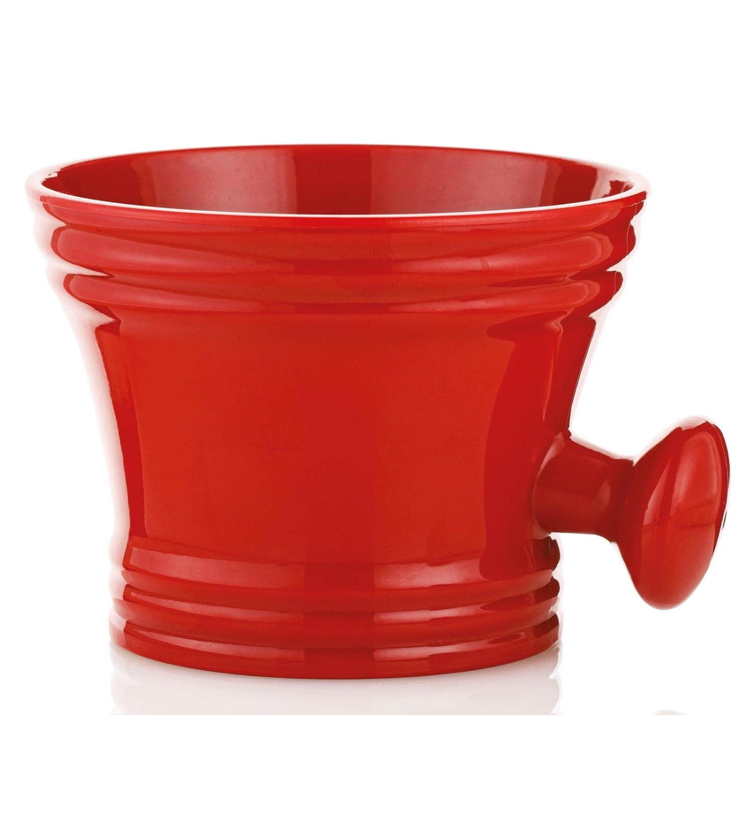Shaving foam bowl red shaving bowl for making foam red shaving pot with knob
