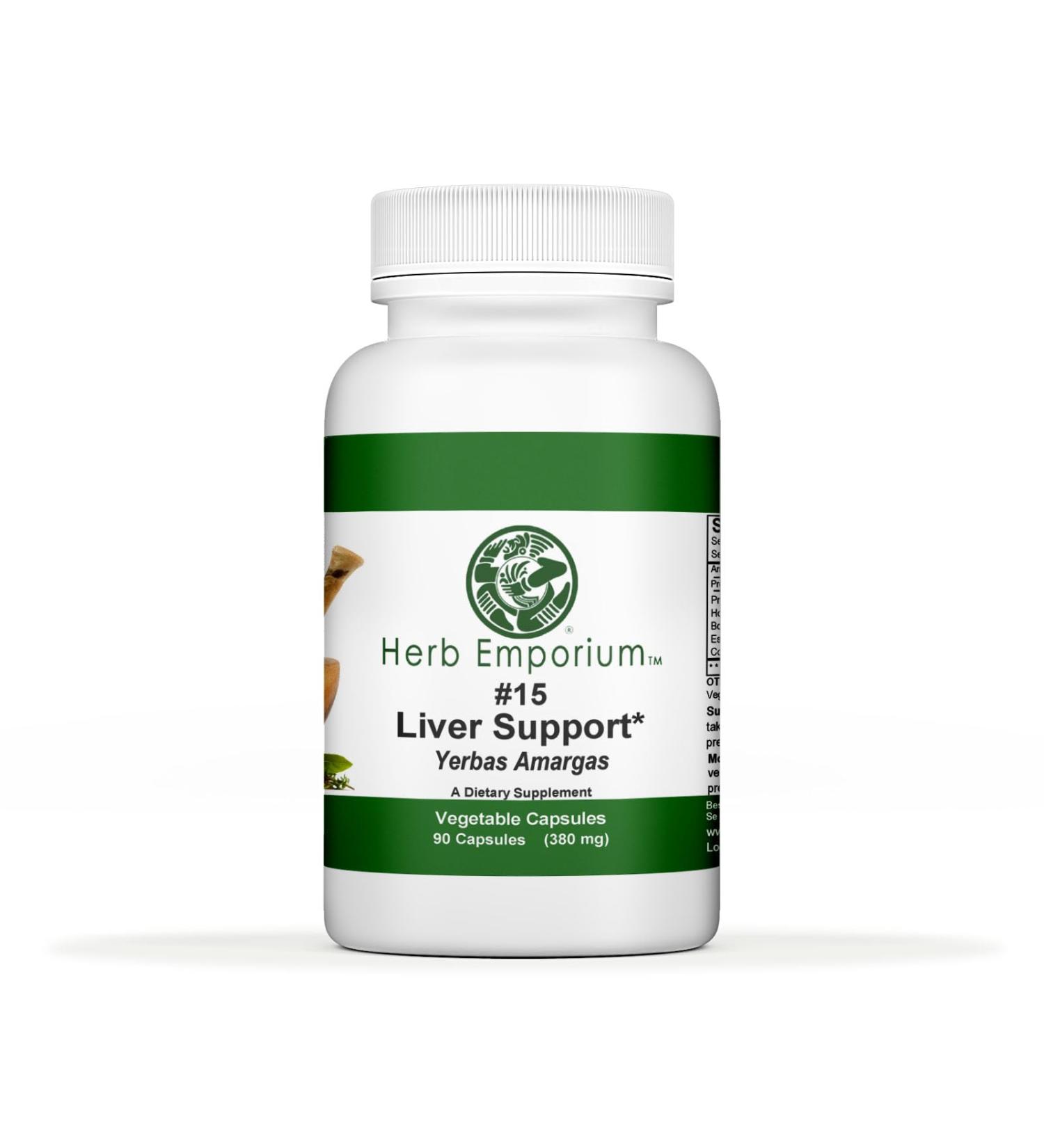 Formula # 15 Yerbas Amargas (Liver Support) 90 Capsules (760 mg) Herbal Supplement for Liver Support (Pack of 1)