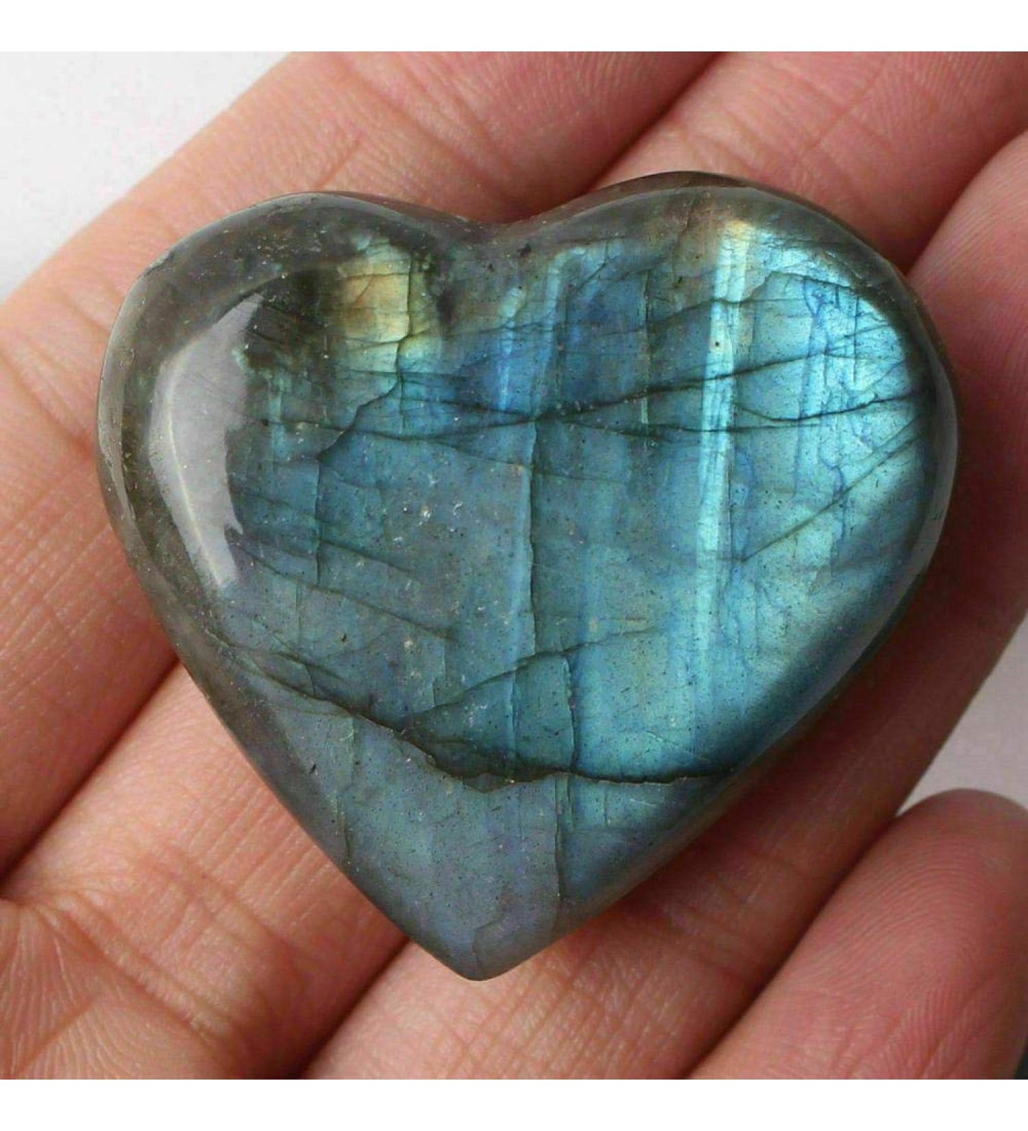 Natural Crystal Rough 3 Pieces of Natural Labradorite Crystal Heart Specimen Stones - Buy Online on GoSupps.com