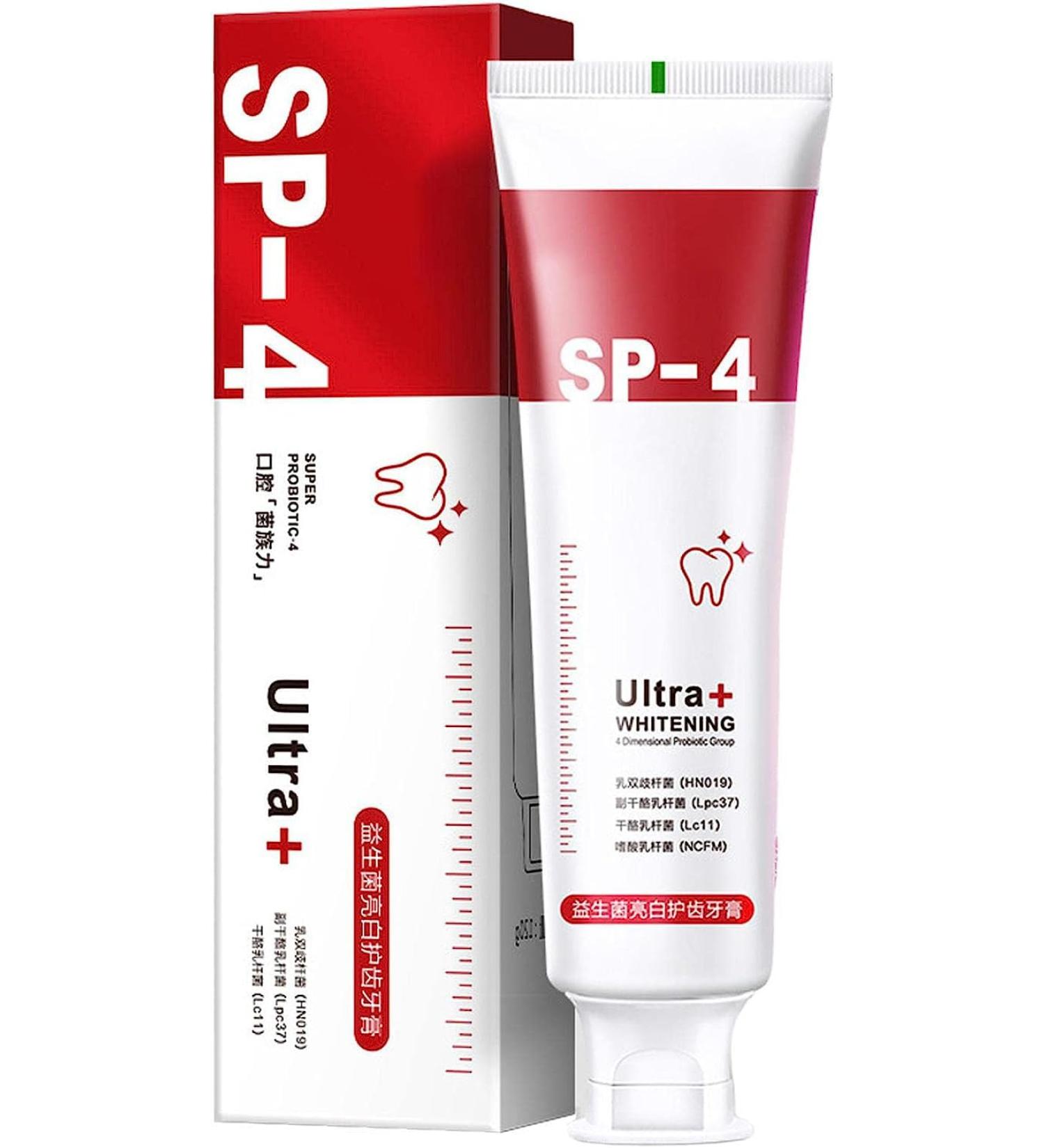Sp-4 Toothpaste - Sp-4 Breath Toothpaste - Probiotic Tooth Whitening Agent Breath Freshing Whiting Toothpaste for Adults Dazzling White Toothpaste Enamel Strengthening Toothpaste (1pcs) - Buy Online on GoSupps.com