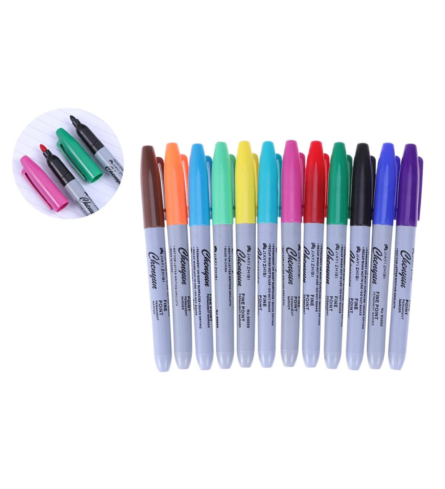 Healifty 12PCS Temporary Tattoo Marker Set - Waterproof Tattoo Pen & Stencil Paper - 12 Colors for Beginners - Buy Online on GoSupps.com