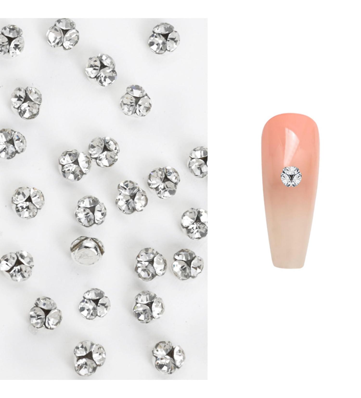 Nail Clear Nails Art White Nail Gems Nail Rhinestones Nails Art Decorations For Acrylic Nails Nails Art White Nail Crystals Gems Clear Nail Rhinestones For Wedding 4mm - Buy Online on GoSupps.com