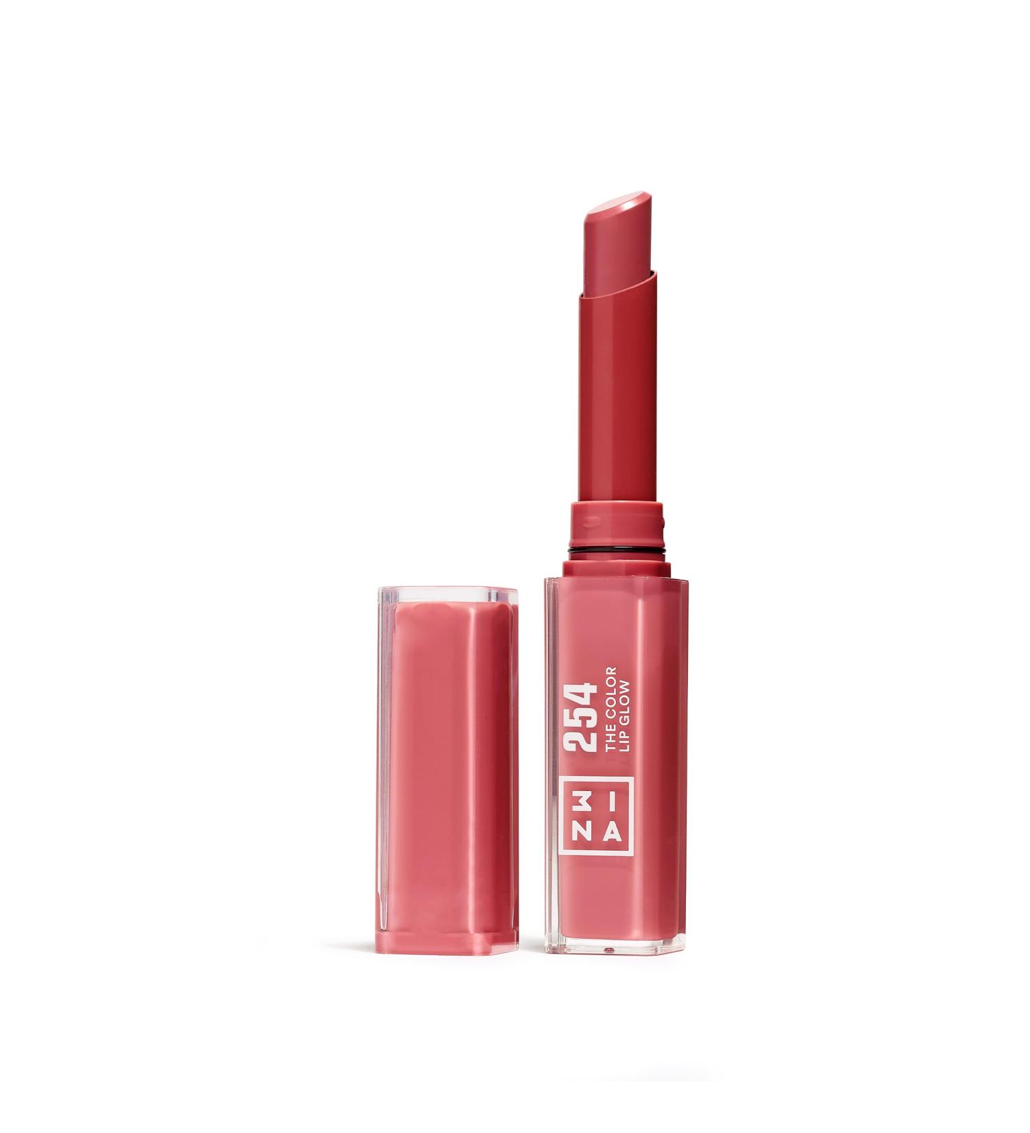  3ina 3INA MAKEUP - The Color Lip Glow 254 - Dark Nude Rose - Dark Nude Rose with Nude Shea Butter to Nourish Lips - Luminous Glossy Rosettes - Vegan - Cruelty Free - Buy Online on GoSupps.com