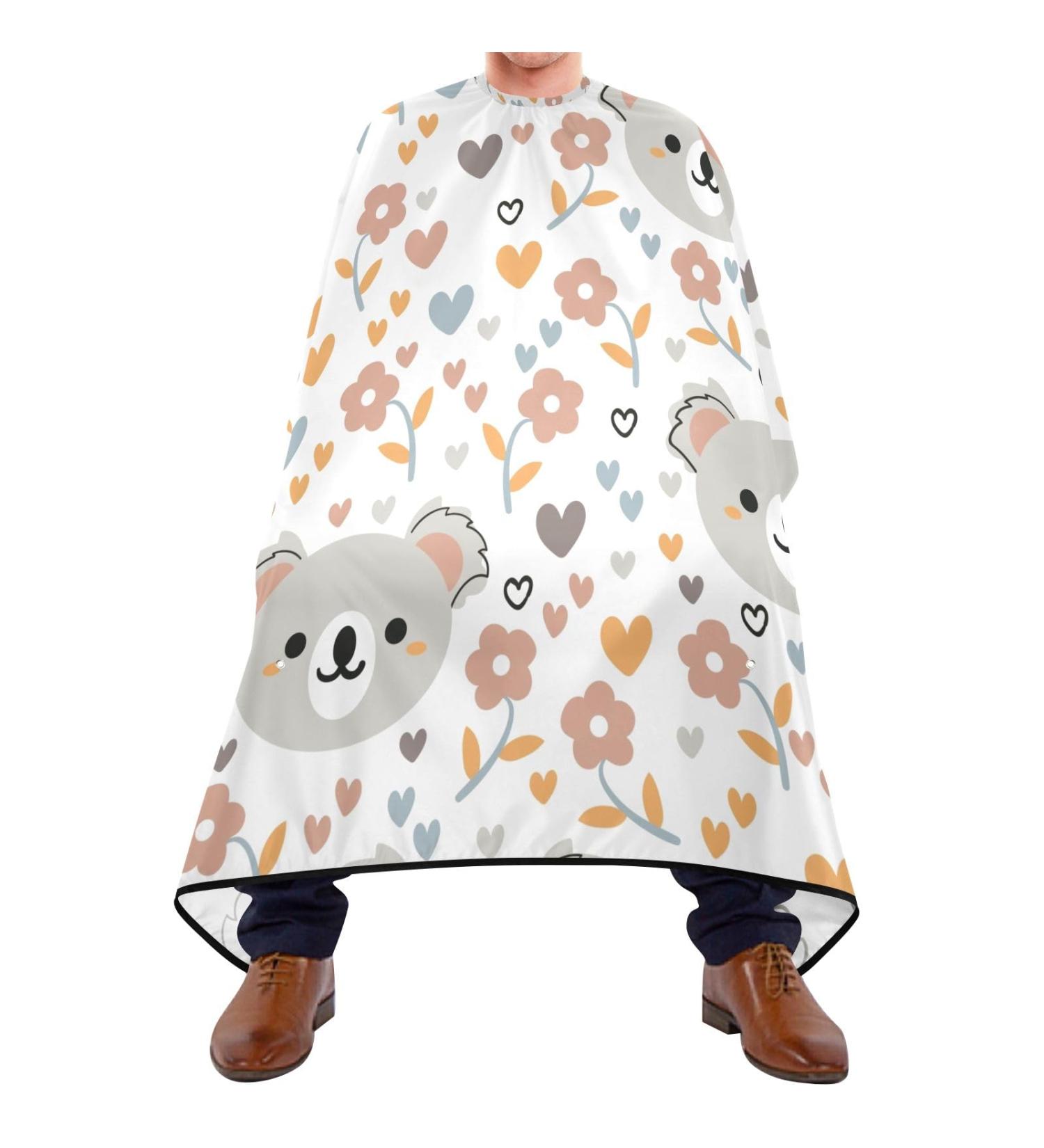 Shop Waterproof Barber Cape - Cute Koala Bear & Cheetah Design for Men & Women - Durable Hair Cutting Bib - Buy Online on GoSupps.com