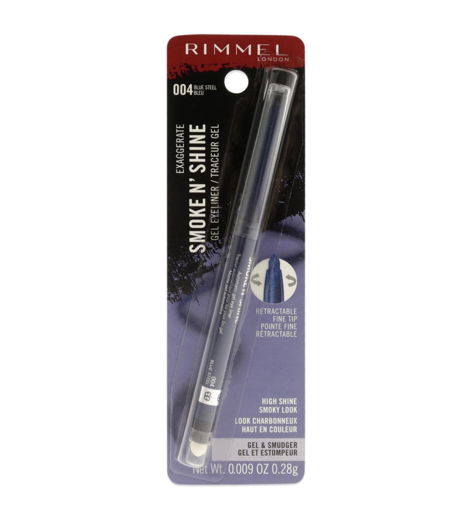 Rimmel London Exaggerate Smoke N Shine Eye Definer 004 Blue Steel 0.28g - Bold and Smoky Eye Pencil - Buy Online on GoSupps.com