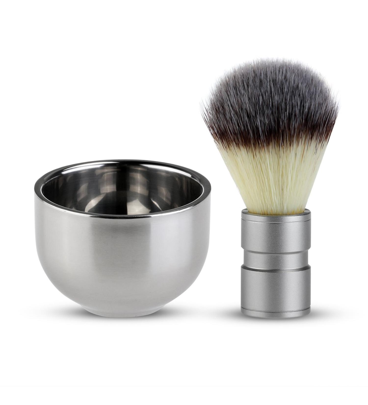 Premium Badger Hair Shaving Brush & Two-Layer Stainless Steel Shaving Bowl - Luxurious International Shipping - Buy Online on GoSupps.com