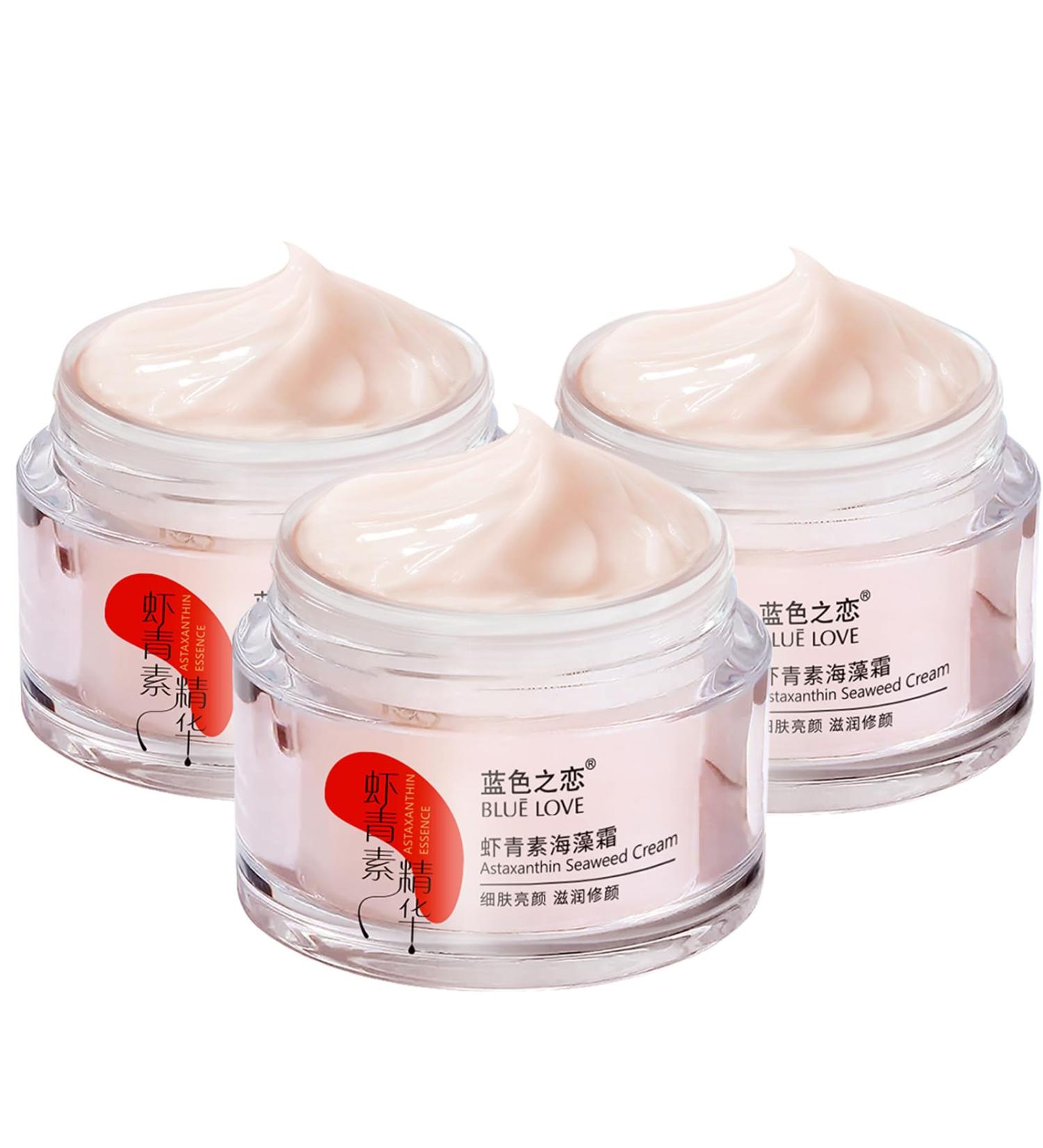 BLUE LOVE 3PC Astaxanthin Seaweed Face Cream for Men & Woman Anti-Aging Hydration Facial Moisturizer Skincare for All Skin Types Unscented 5.07 Fl Oz (Pack of 1) - Buy Online on GoSupps.com