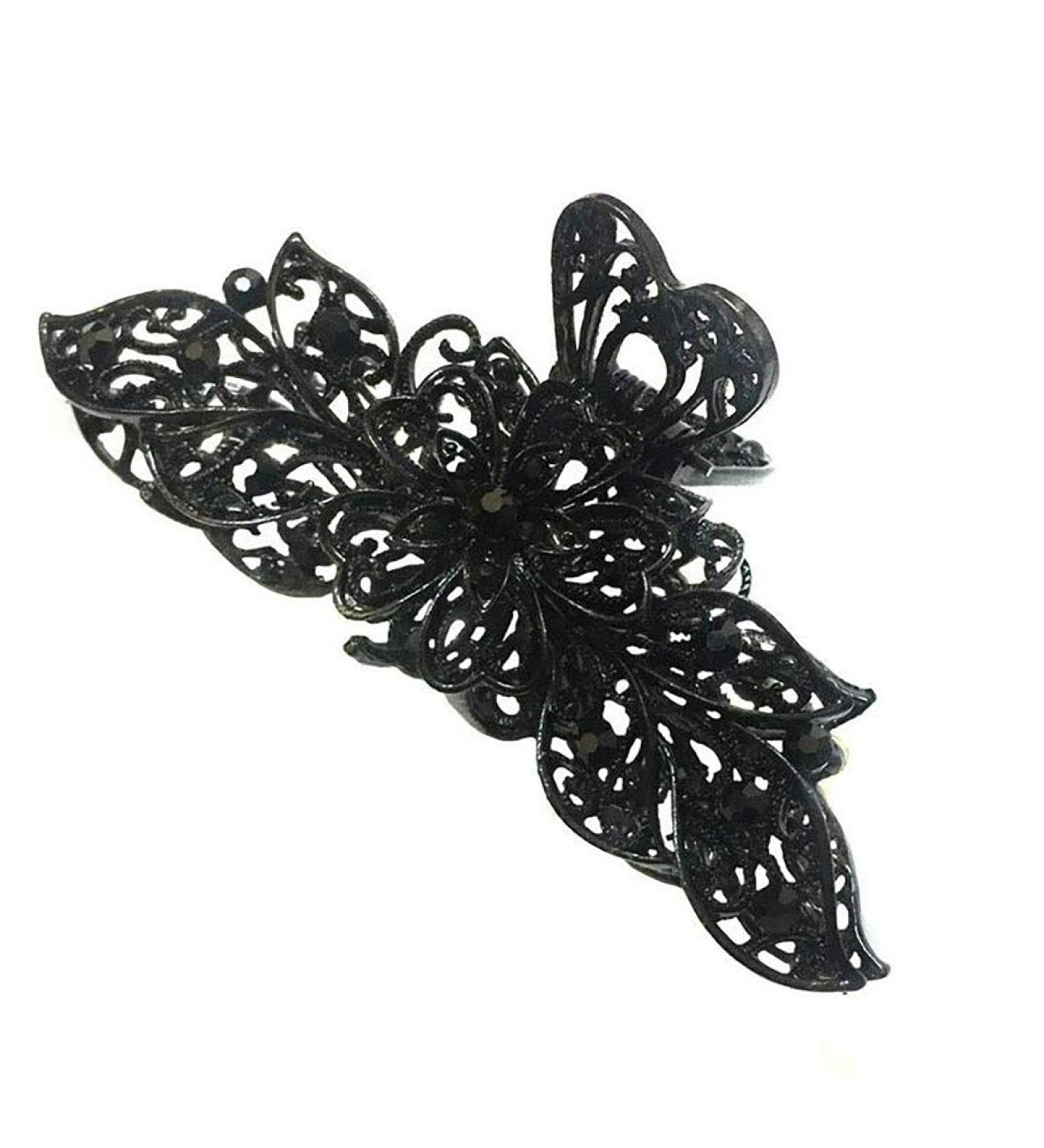 Retro Flower Vintage Rhinestone Large Hair Clip for Thick Hair | Stylish Metal Alloy Hair Accessory for Girls & Women - Shop Now - Buy Online on GoSupps.com