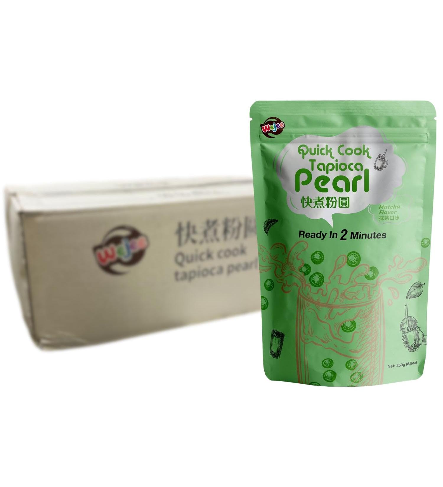 WEJEE Quick-Cooking Tapioca Pearls Matcha - 20 x 250g Multipack | Premium Matcha Dessert Toppings for Bubble Tea - Buy Online on GoSupps.com