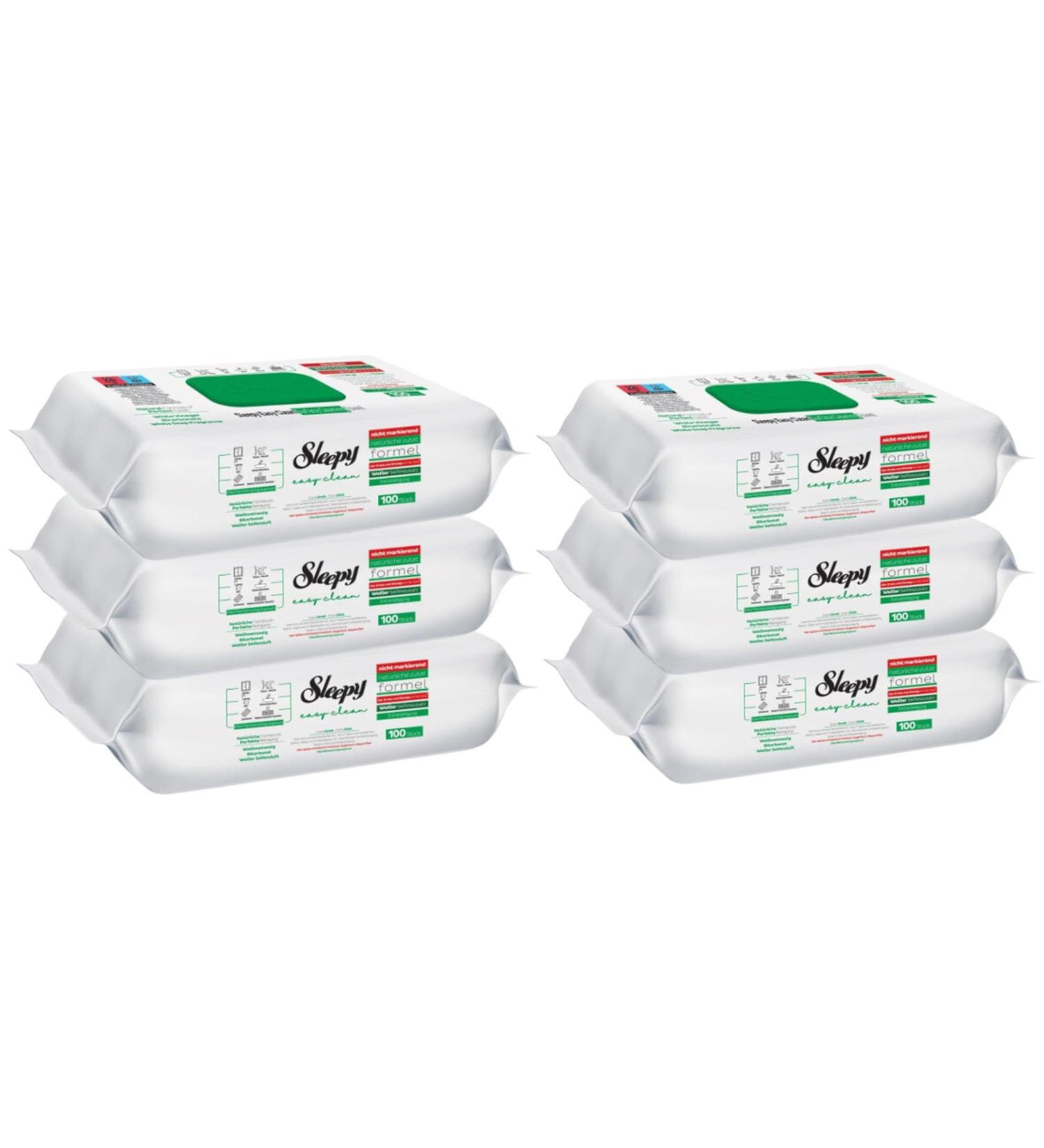 Sleepy Easy Clean Surface Cleaning Cloths 6 Pack of 600 White Sheets with Soap Additive Best for International Shipping - Buy Online on GoSupps.com