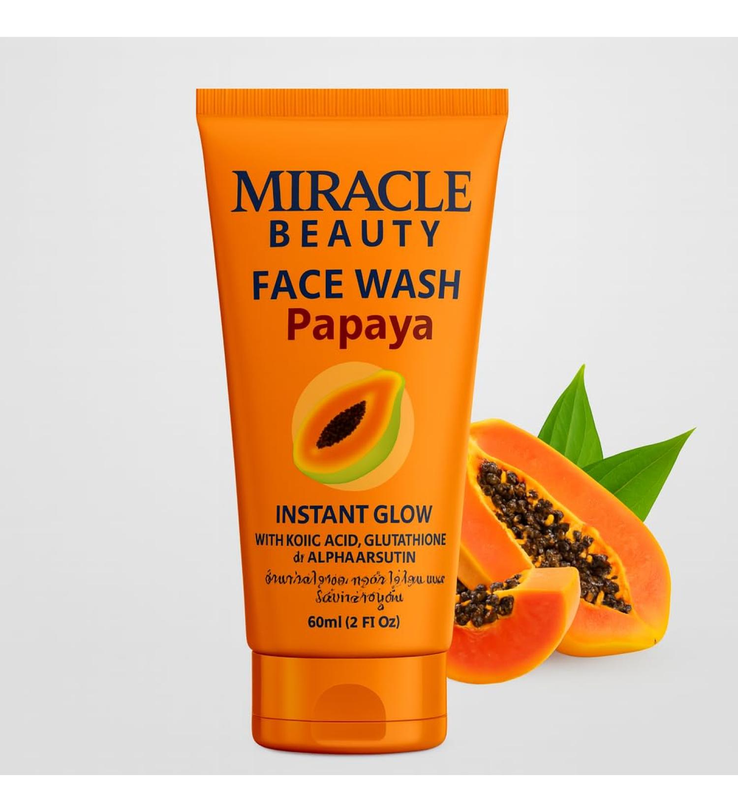 MACARIA Miracle Beauty Papaya Daily Routine Instant Whitening Brightening & Lightening Glow Face Wash Cleanser - Buy Online on GoSupps.com