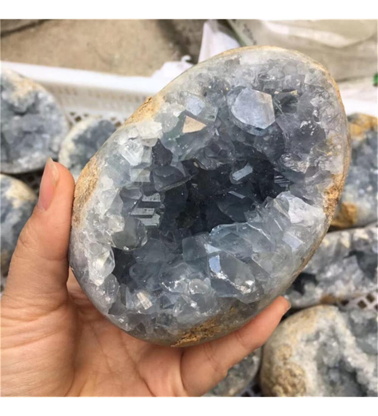 Room Decoration Home Natural Celestite Crystal Raw Cluster Sky Blue Rough Specimen (Size : 300-400g) - Buy Online on GoSupps.com