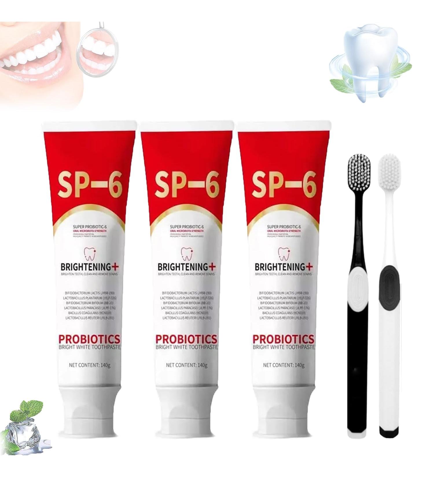 Probiotics Bright White Toothpaste Sp-6 Ultra Whitening Toothpaste Sp6 Toothpaste Sp-6 Probiotic Whitening Toothpaste Yayashi Sp-6 Probiotic Whitening Toothpaste (360g) - Buy Online on GoSupps.com
