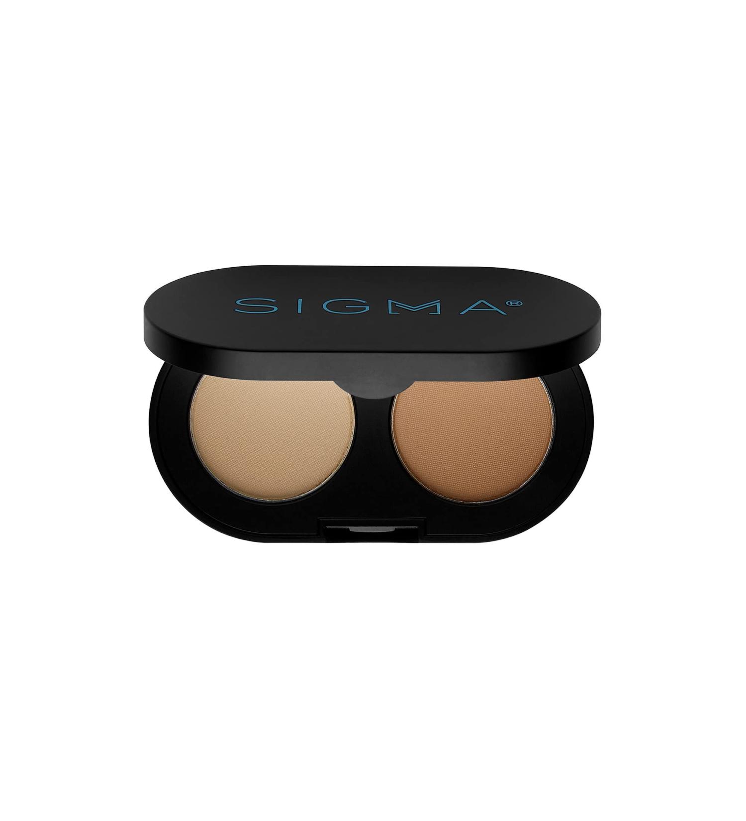 Sigma Beauty Color + Shape Brow Powder Duo - Vegan Brow Palette for Defined Brows - Dark and Light Shades for Tinting and Highlighting - Paraben and Sulfate Free - Includes Mirror - Light - Buy Online on GoSupps.com